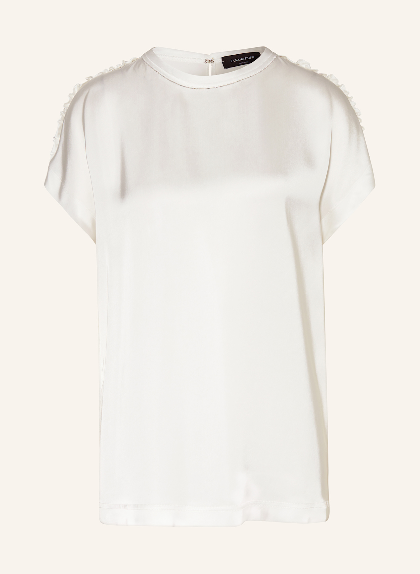 FABIANA FILIPPI Bluzka bez rękawów z falbankami: KREMOWY