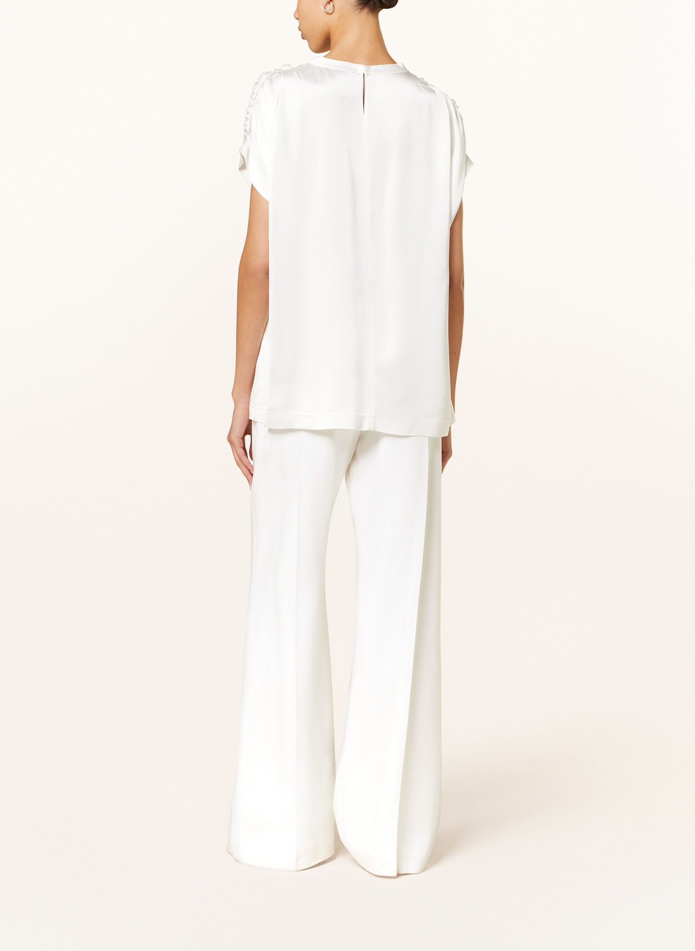 FABIANA FILIPPI Bluzka bez rękawów z falbankami: KREMOWY