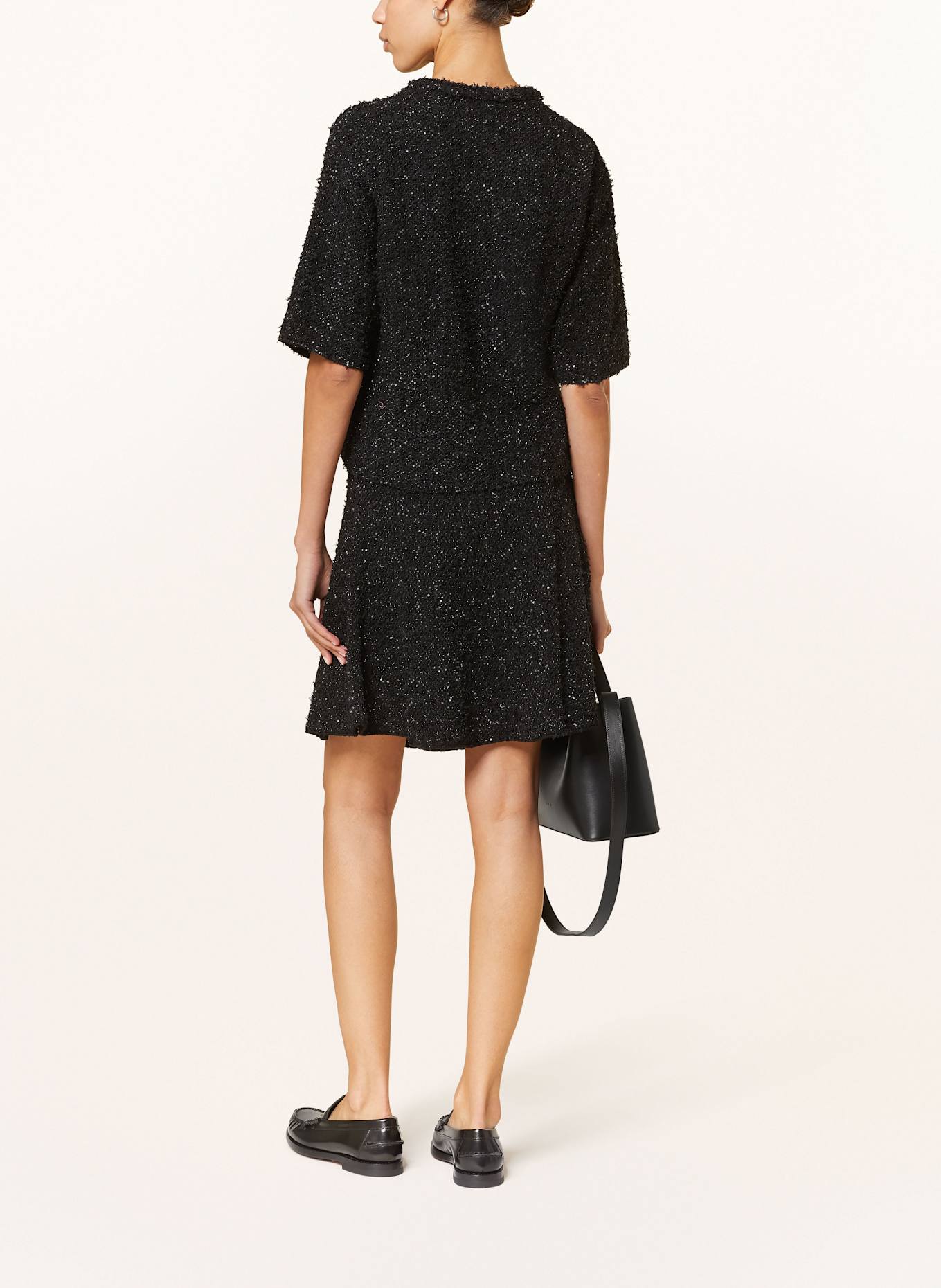 FABIANA FILIPPI Bouclé skirt with glitter thread: BLACK