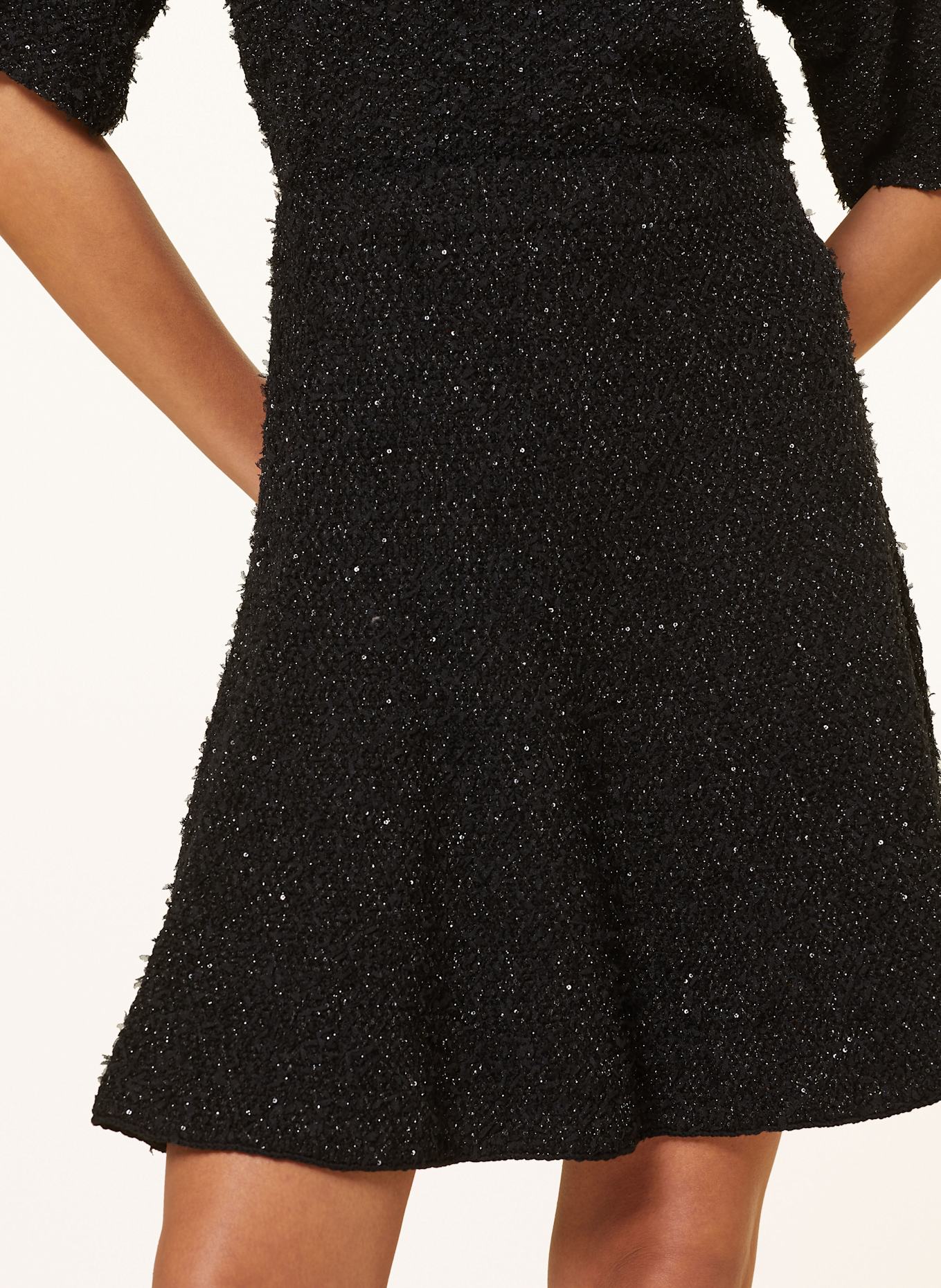 FABIANA FILIPPI Bouclé skirt with glitter thread: BLACK