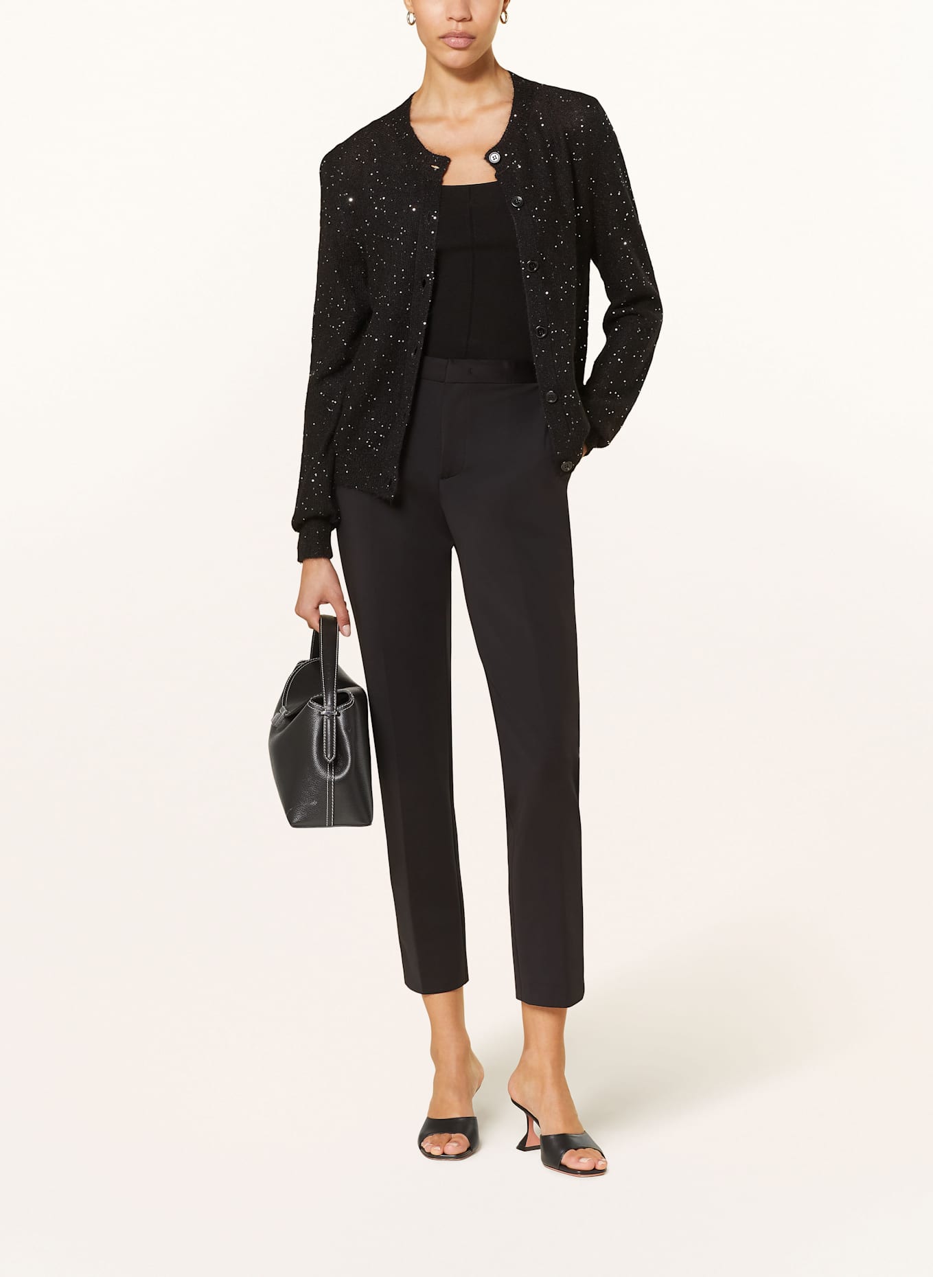 FABIANA FILIPPI Strickjacke mit Mohair und Pailletten: SCHWARZ (Bild 2)