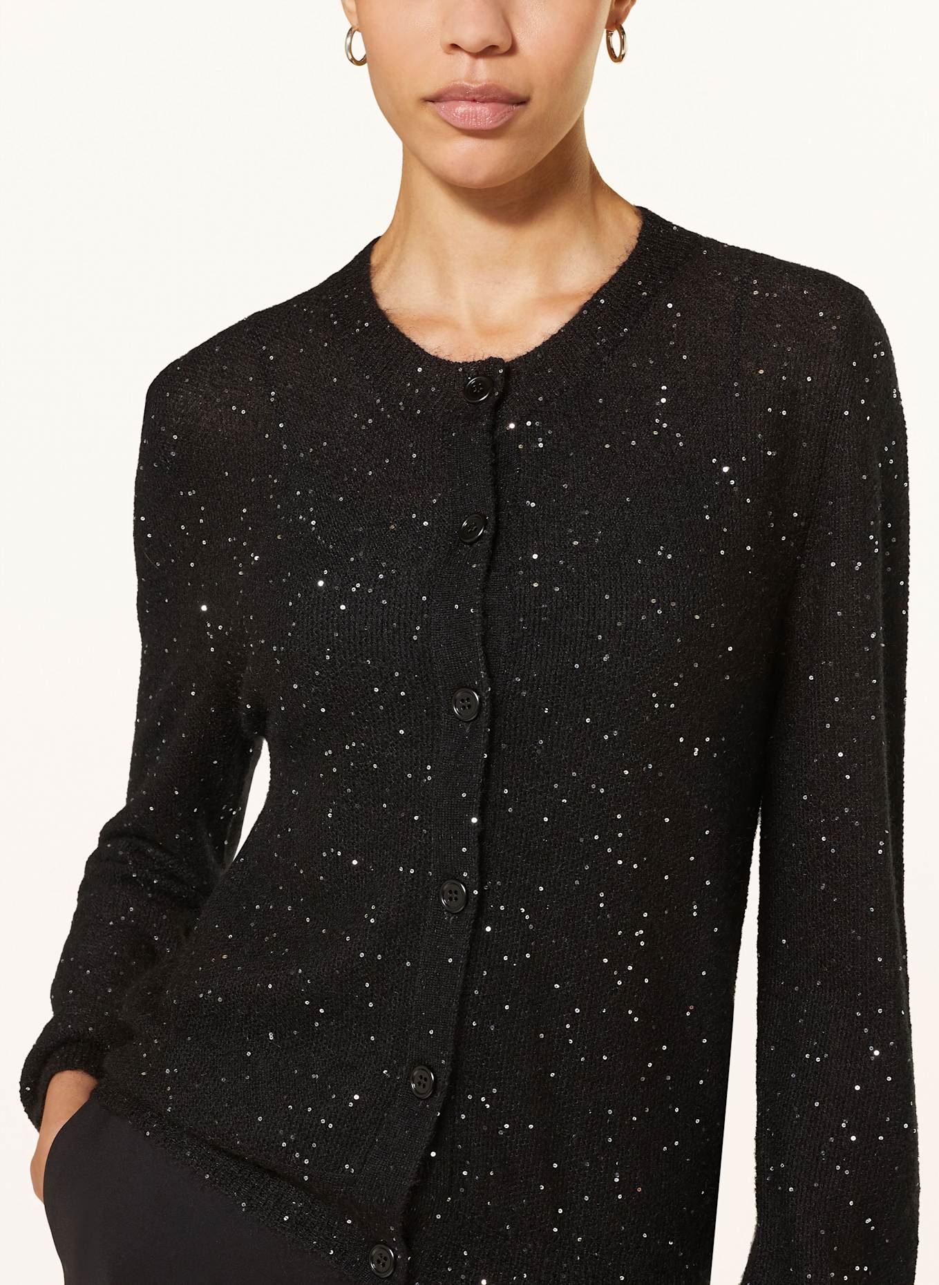 FABIANA FILIPPI Strickjacke mit Mohair und Pailletten: SCHWARZ (Bild 4)