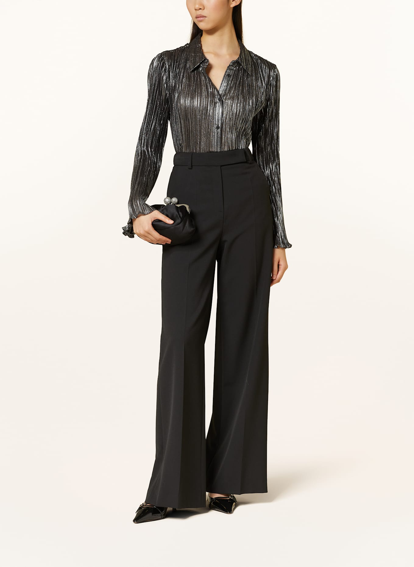 WEEKEND Max Mara EMMY clutch with gemstones: BLACK