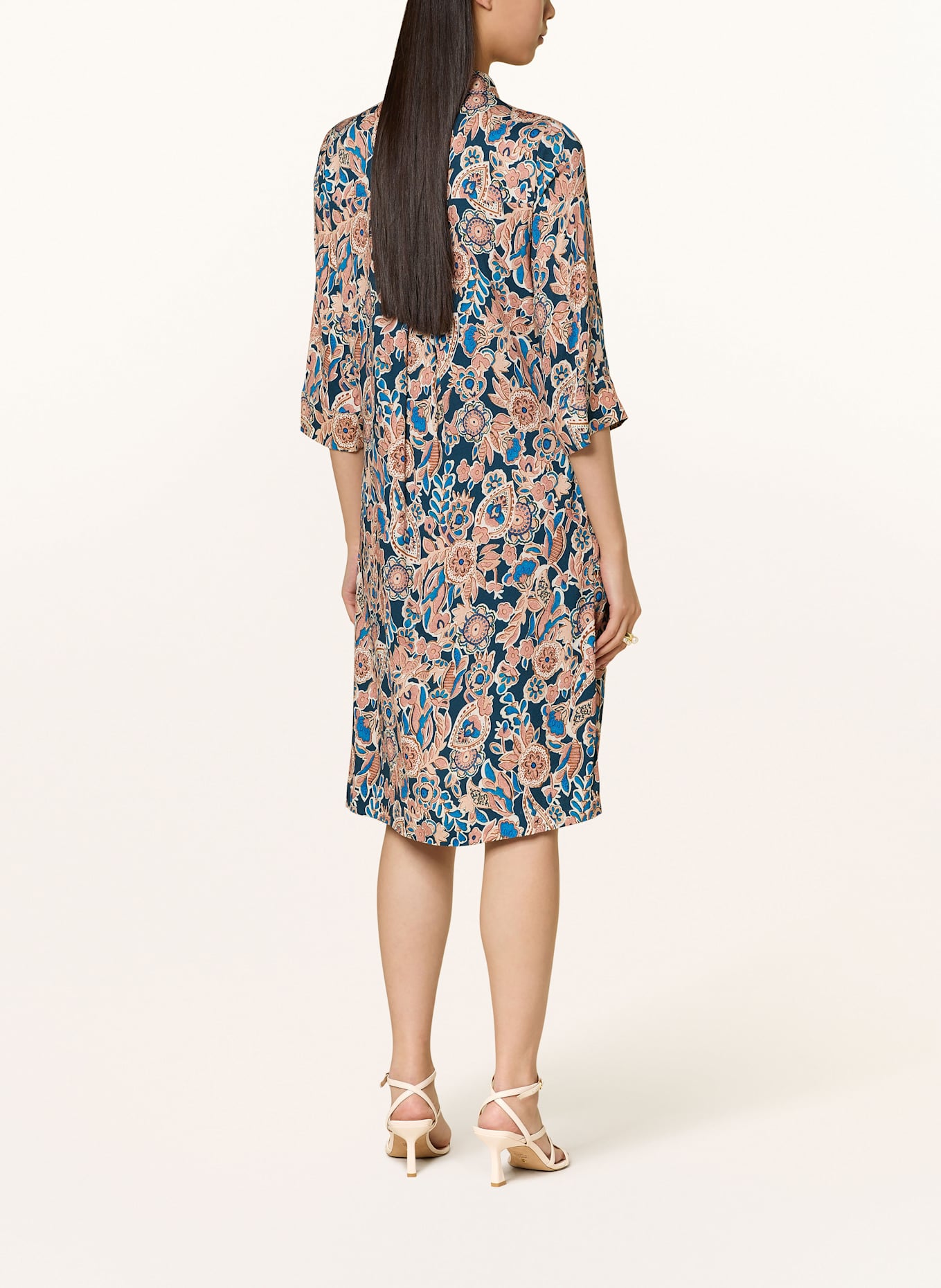 dea kudibal Hemdblusenkleid SVEA mit 3/4-Arm: DUNKELBLAU / DUNKELORANGE