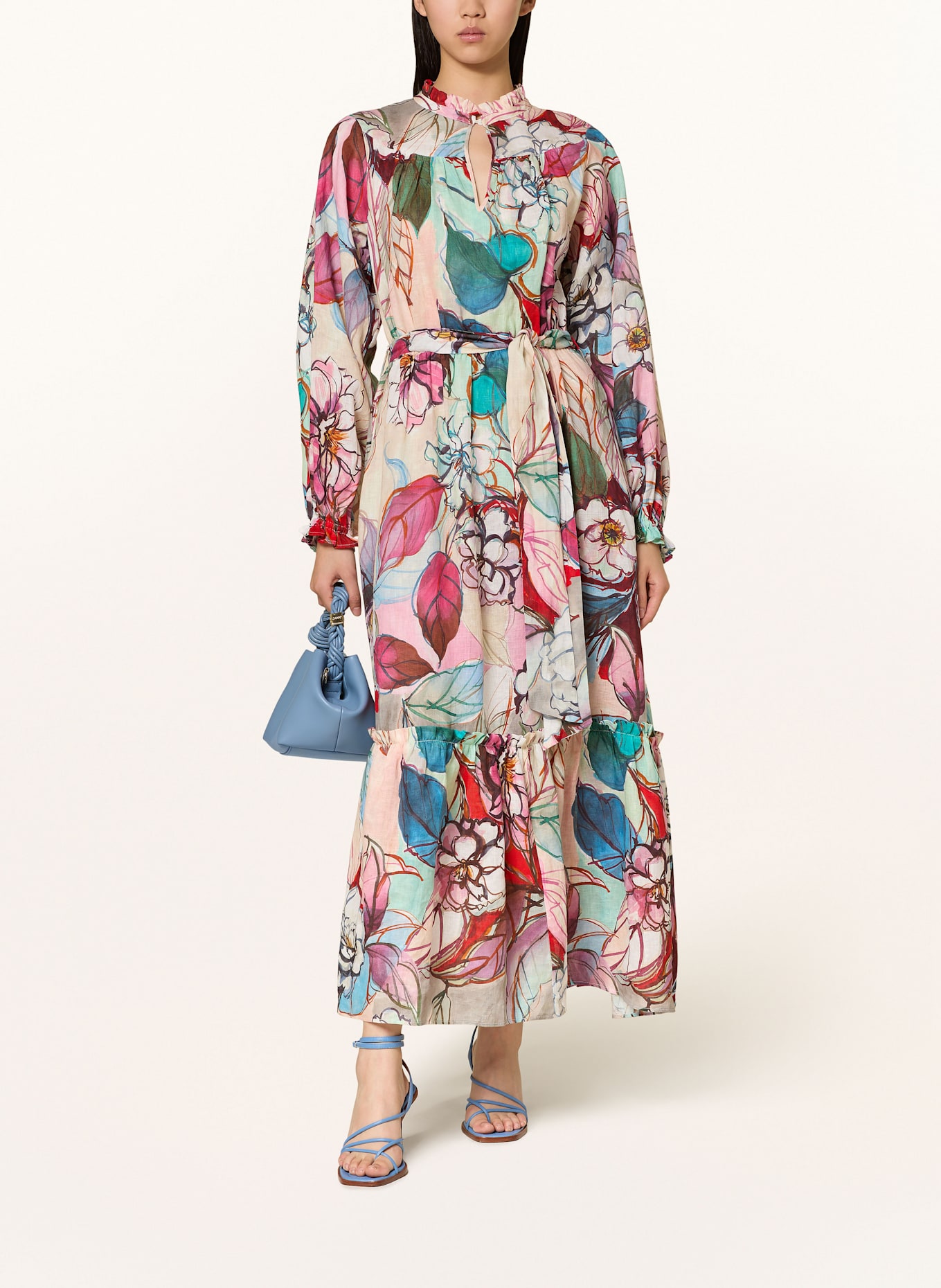 dea kudibal Leinenkleid RAYANA: ROSA / MINT / PETROL