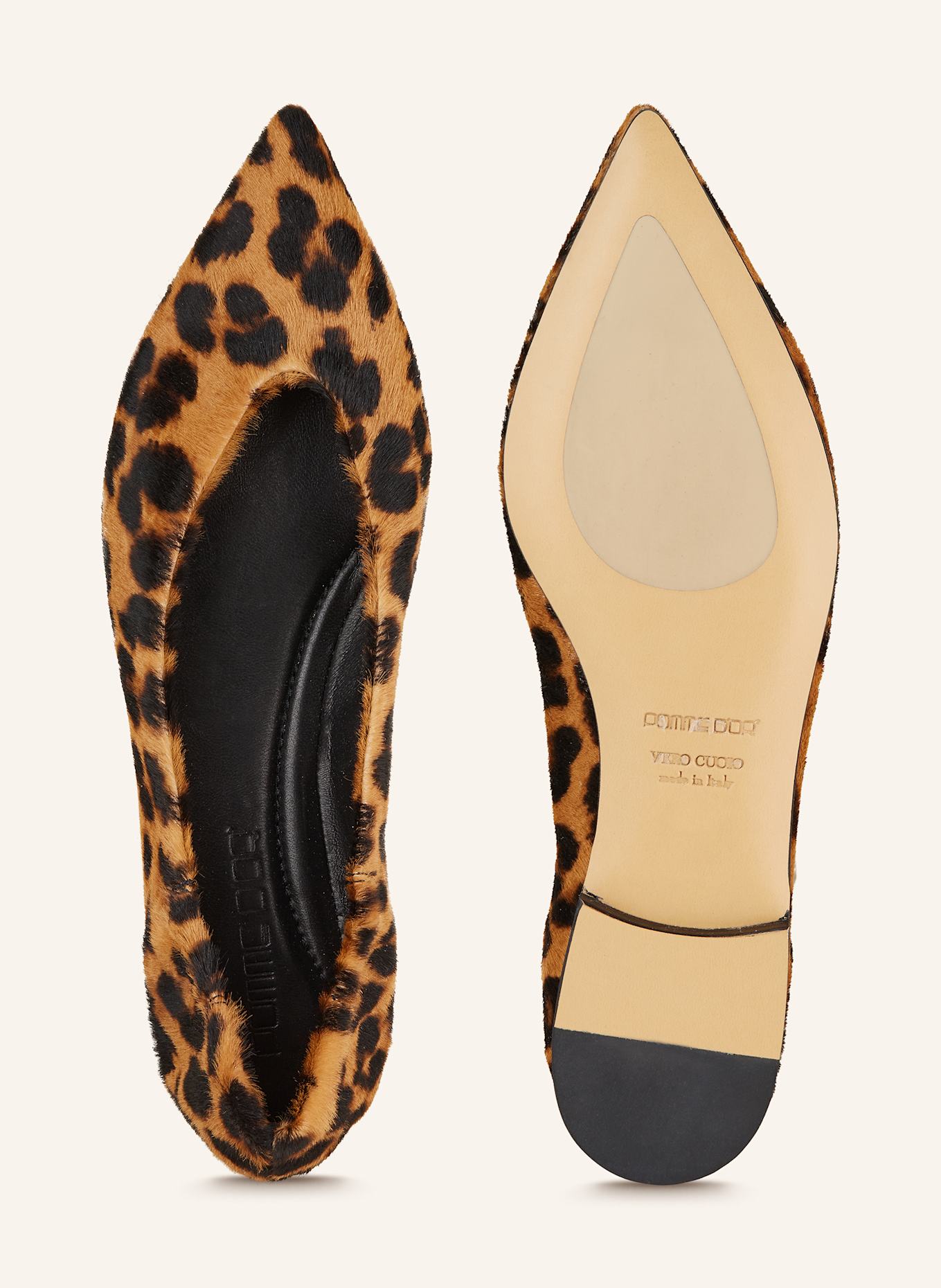 POMME D'OR Ballerinas INGRID: CAMEL / SCHWARZ