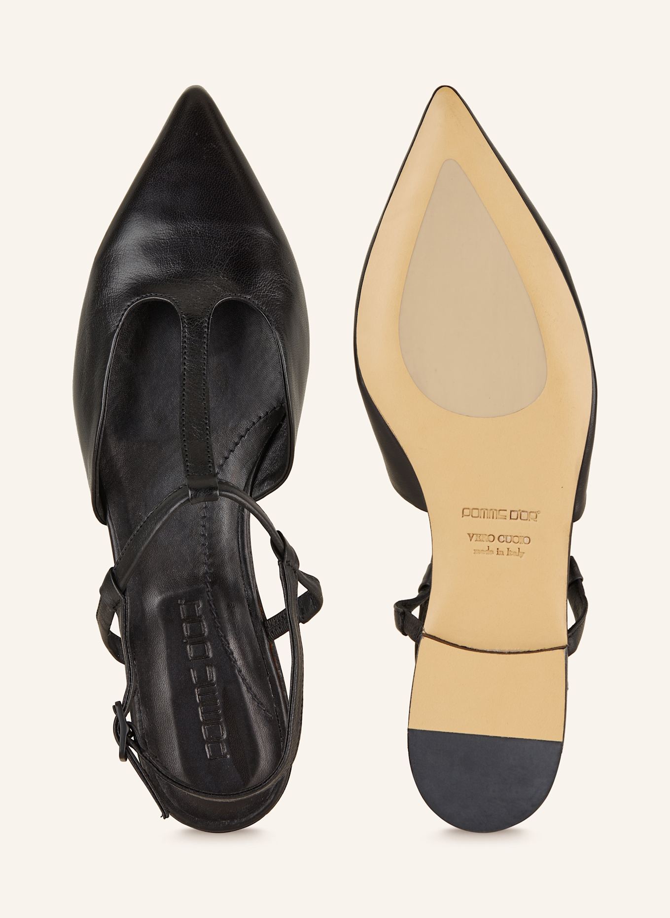 POMME D'OR Slingback ballerinas INGRID: BLACK