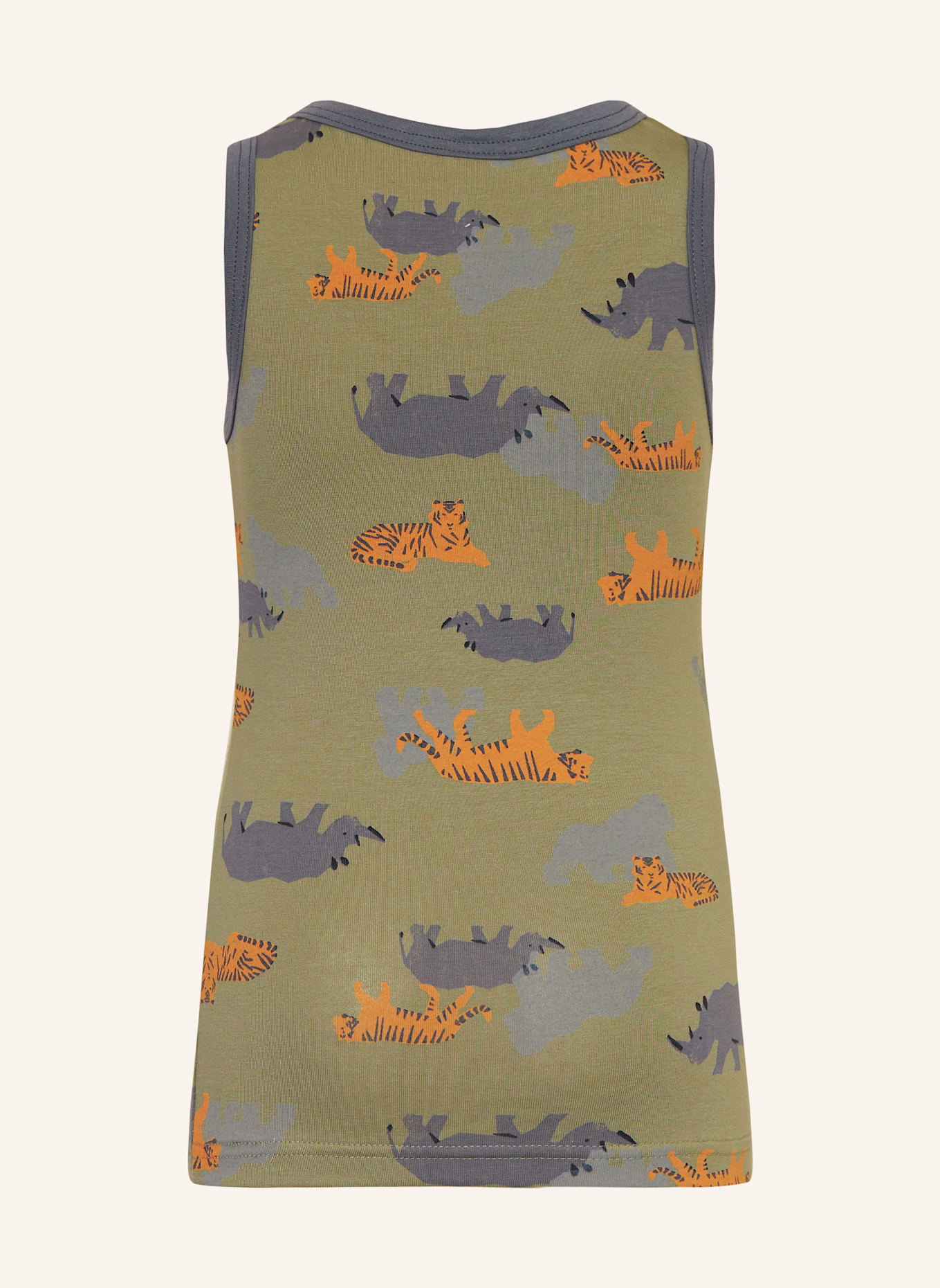 Sanetta 2er-Pack Unterhemden: GRAU / KHAKI / ORANGE