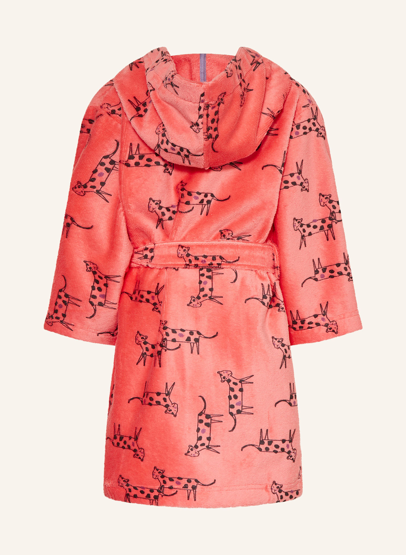 Sanetta Bademantel mit Kapuze: PINK / SCHWARZ / LILA