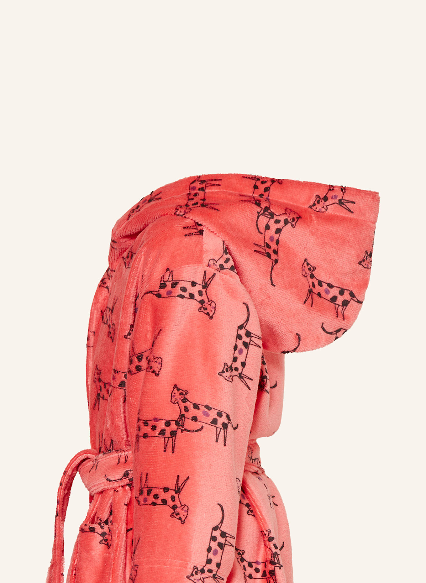 Sanetta Bademantel mit Kapuze: PINK / SCHWARZ / LILA