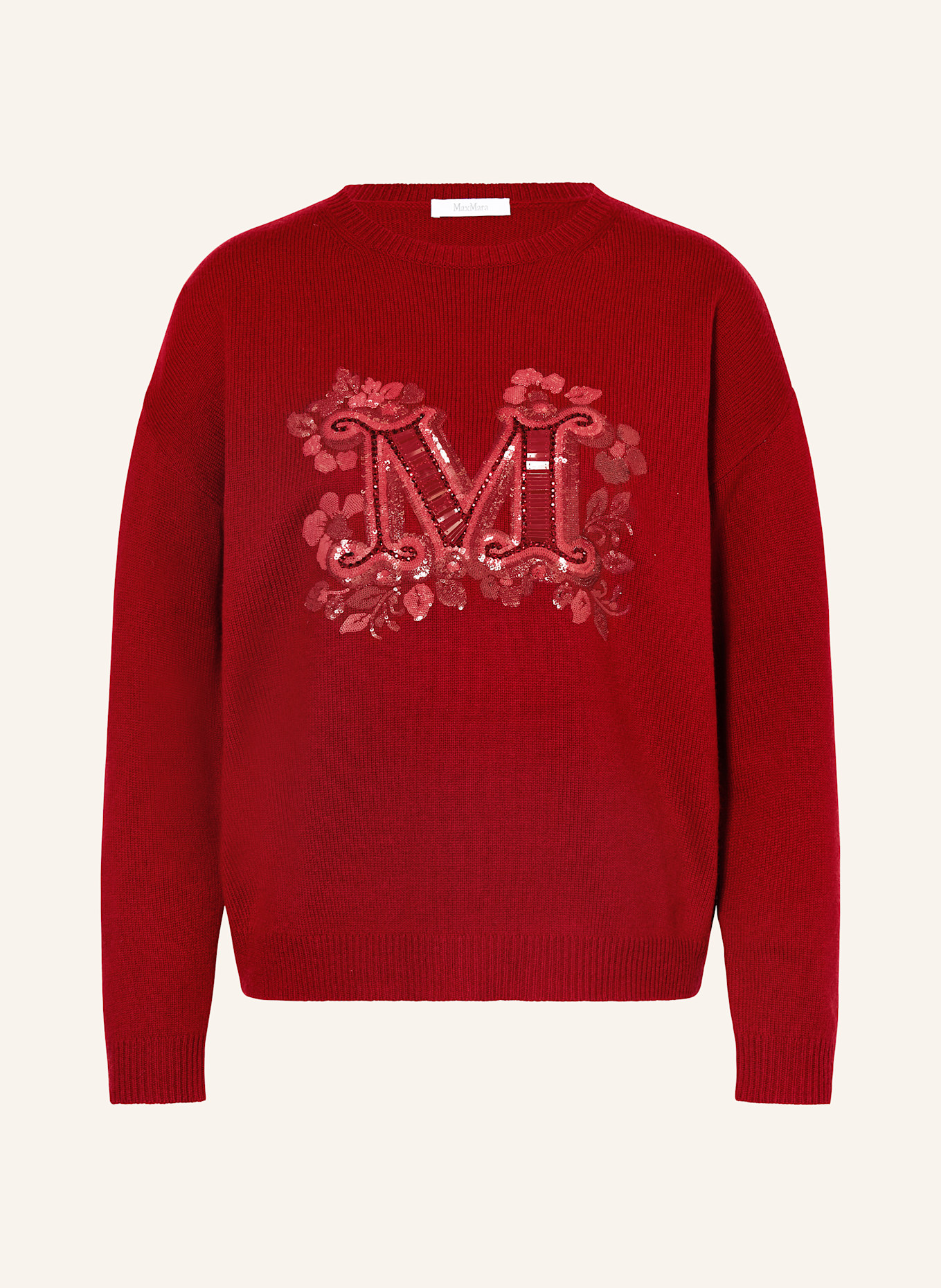 Max Mara Pullover QUOTA mit Pailletten: ROT