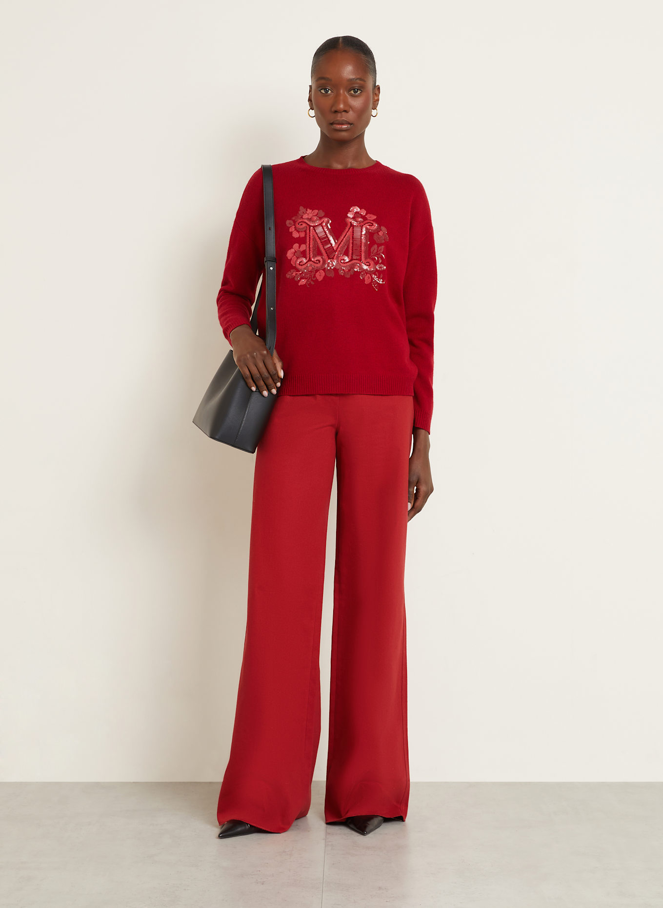 Max Mara Pullover QUOTA mit Pailletten: ROT