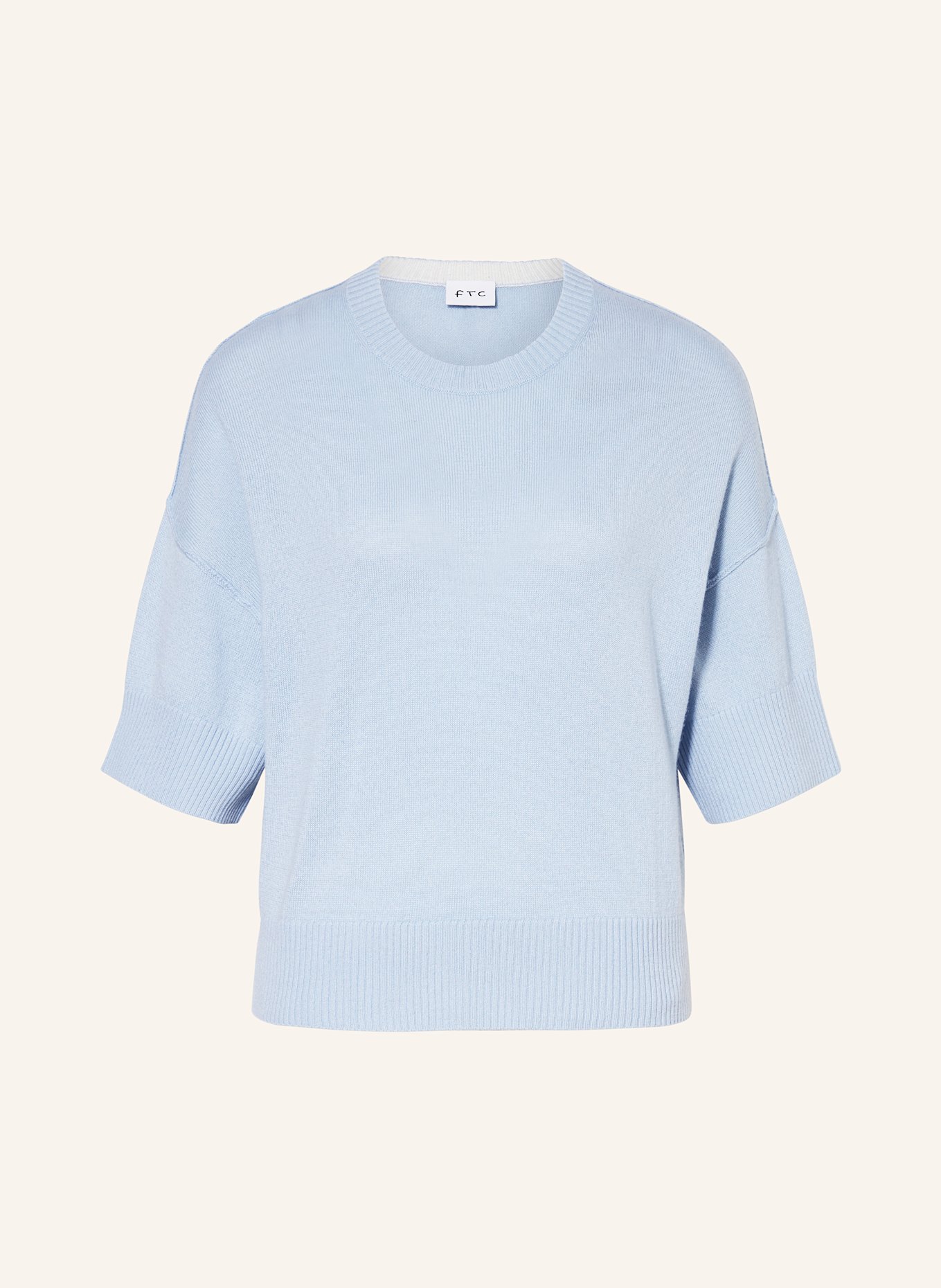 FTC CASHMERE Knit shirt with cashmere: LIGHT BLUE