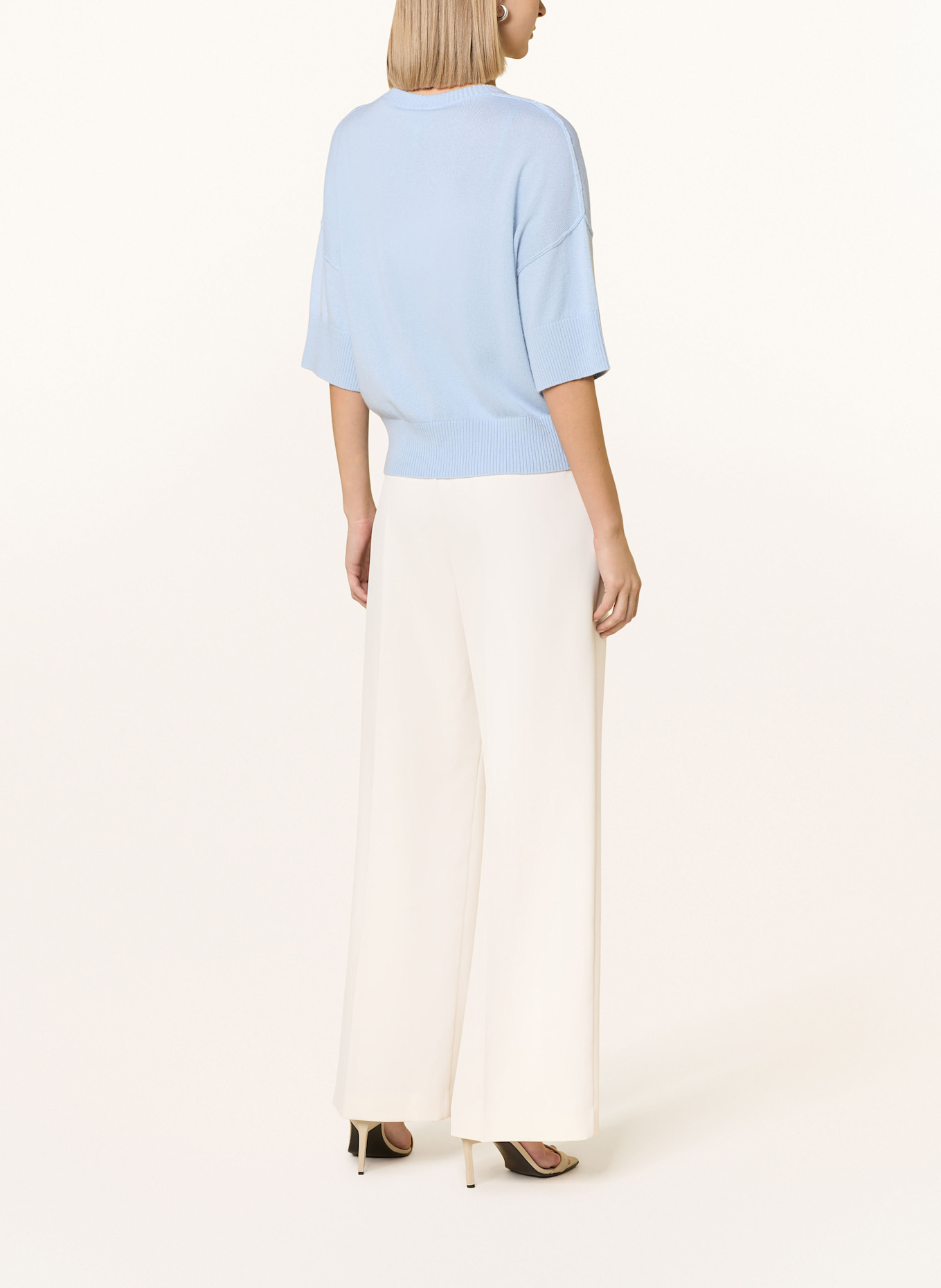 FTC CASHMERE Knit shirt with cashmere: LIGHT BLUE