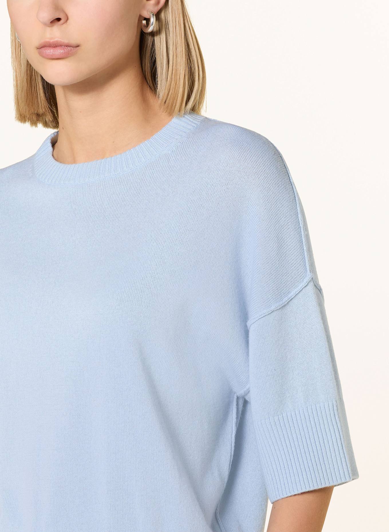 FTC CASHMERE Knit shirt with cashmere: LIGHT BLUE