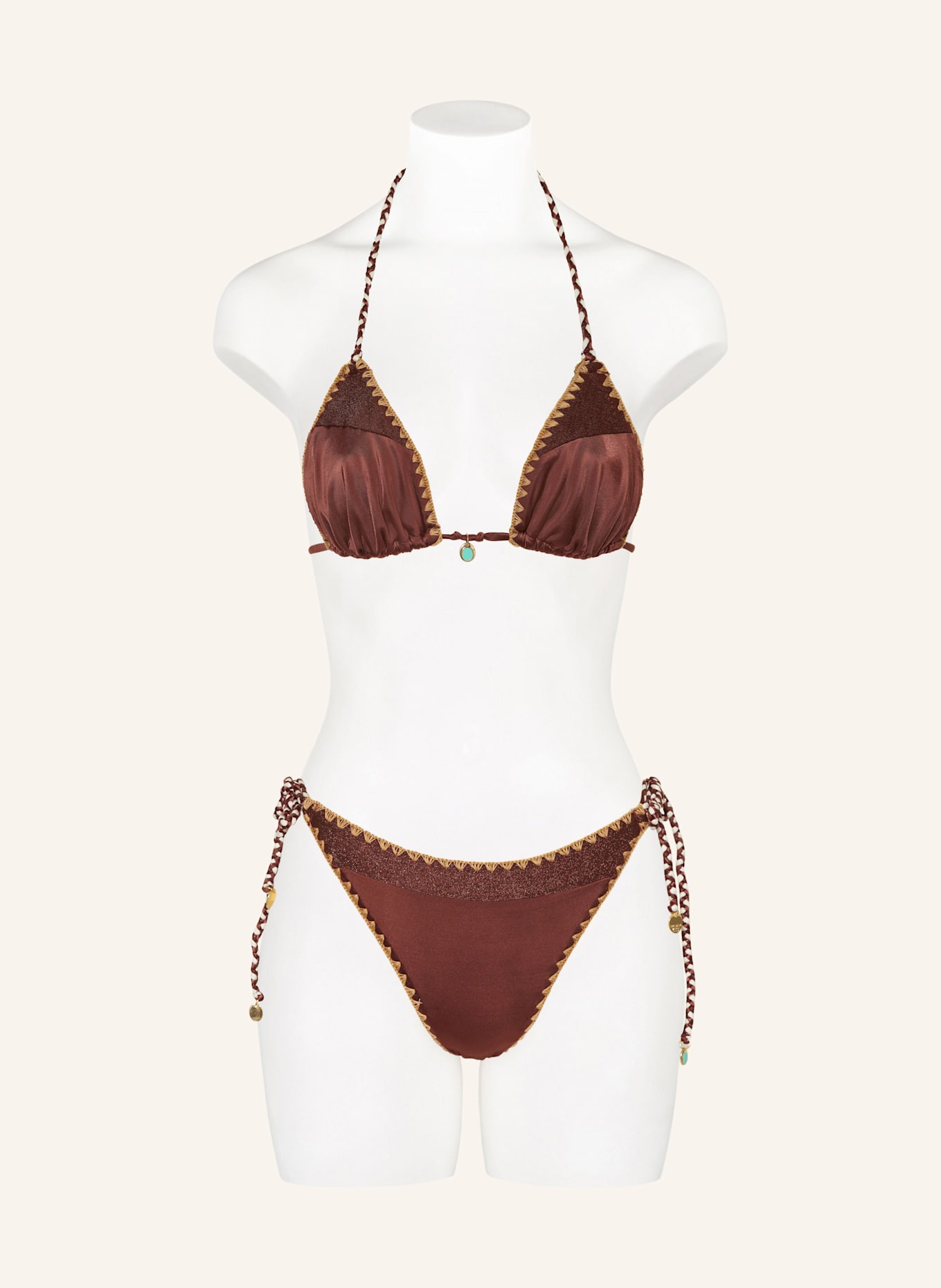 BANANA MOON COUTURE NAZCA BLIKA Triangle Bikini Bottoms: DARK BROWN