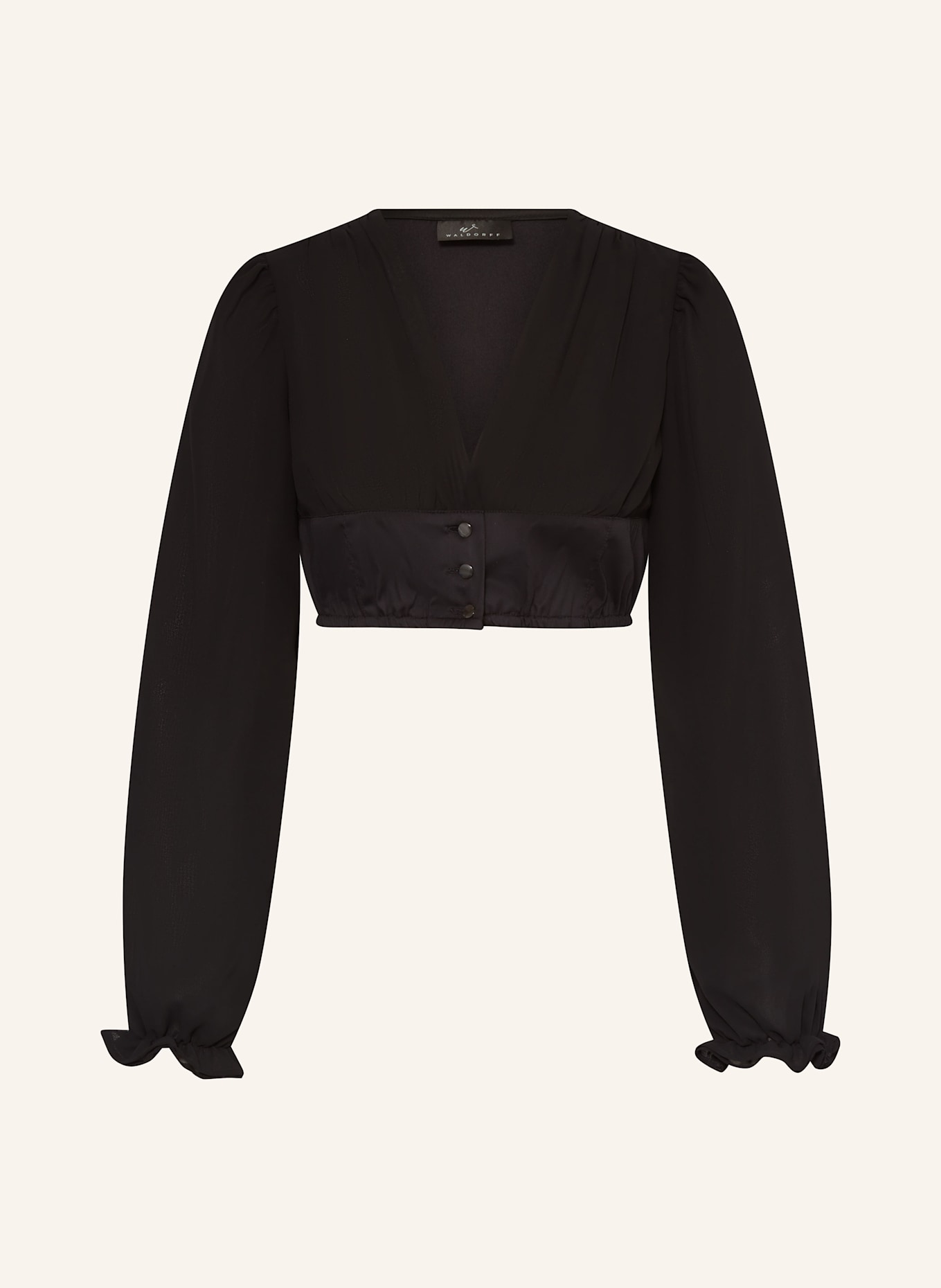 WALDORFF Dirndlbluse mit Cut-outs: SCHWARZ