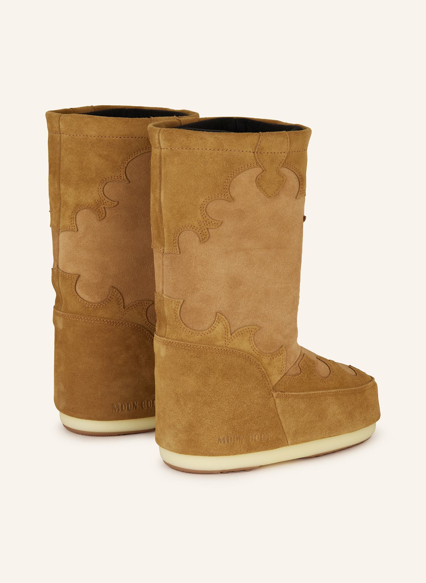MOON BOOT Moon Boots ICON SUEDE EMBROIDERY: COGNAC