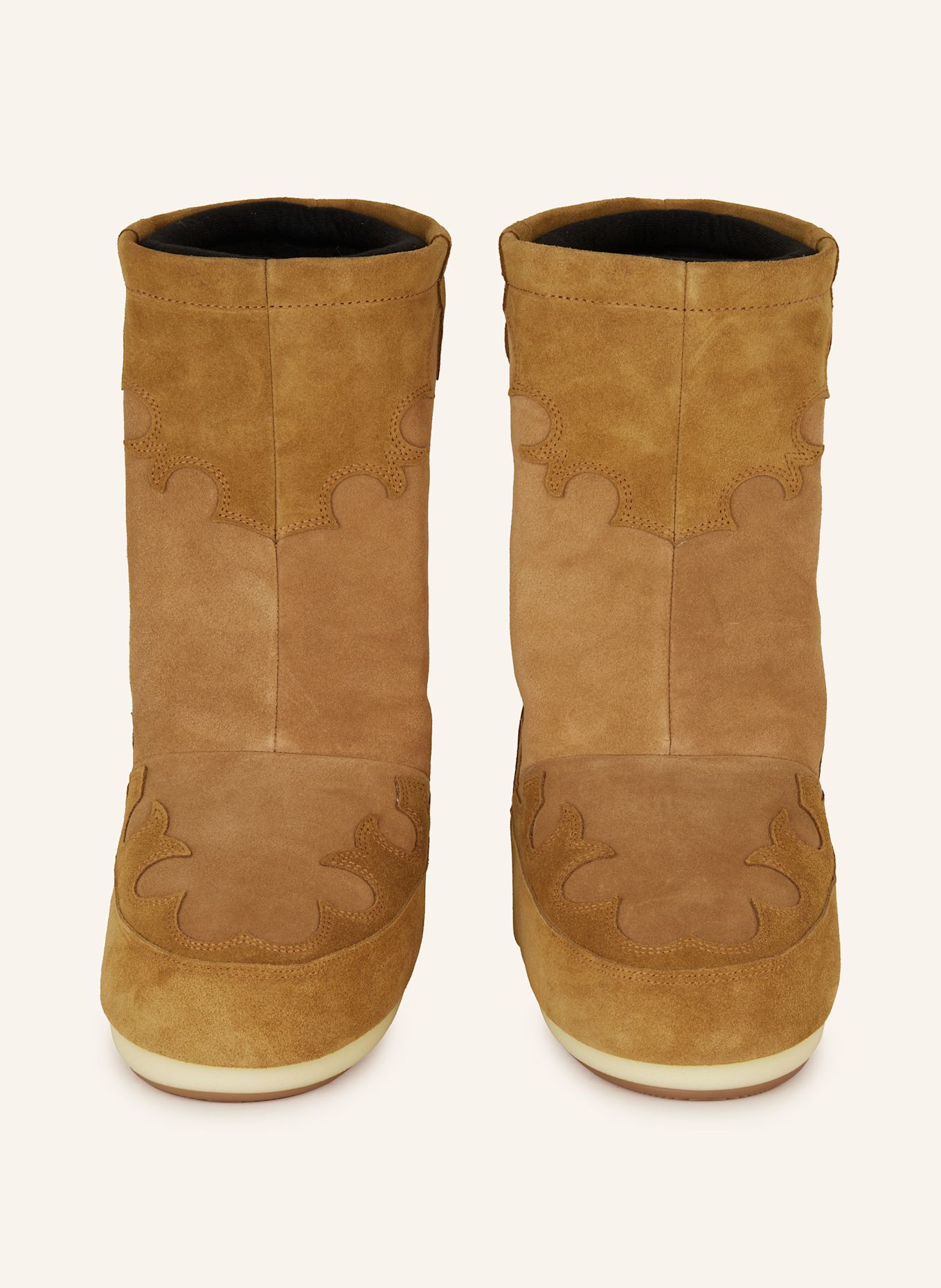 ブーツその他 MOON BOOT Icon Suede Embroidery Boots Cognac MOON BOOT Moon Boots ICON SUEDE EMBROIDERY in cognac