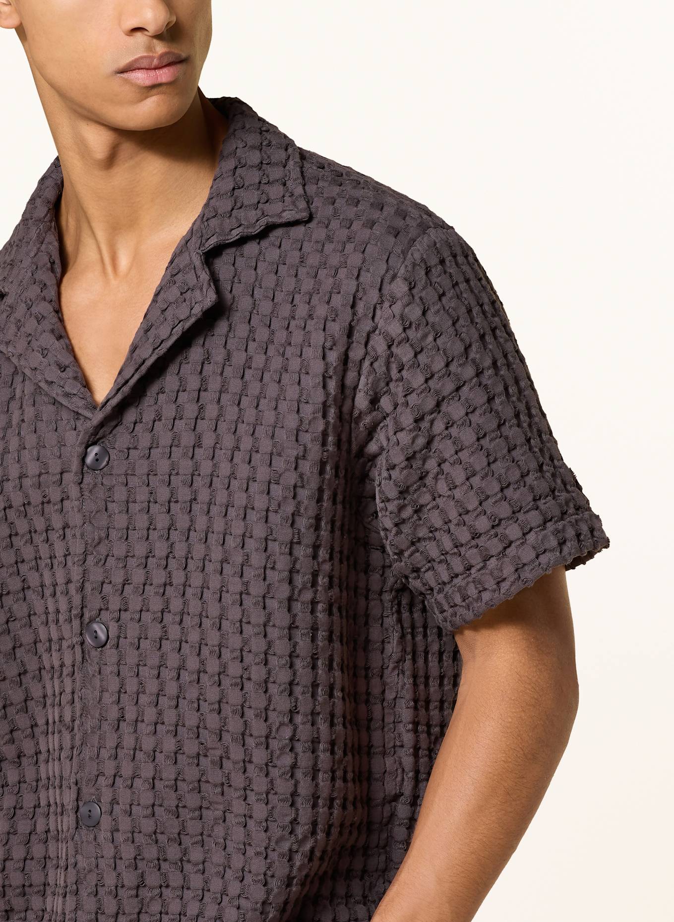 OAS Resorthemd NEARLY BLACK Comfort Fit: DUNKELGRAU