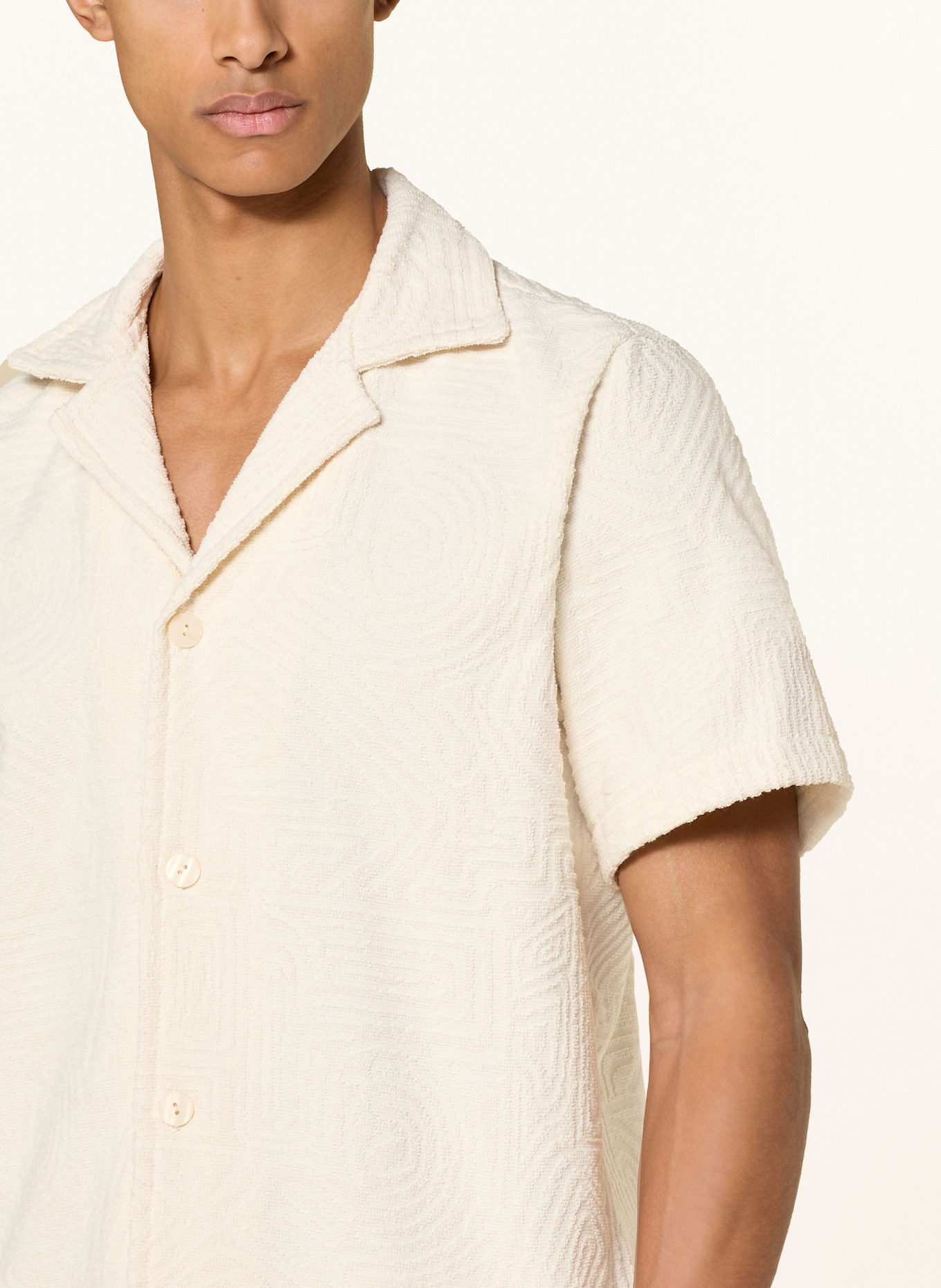 OAS Resorthemd CREAM GOLCONDA Comfort Fit aus Frottee: ECRU