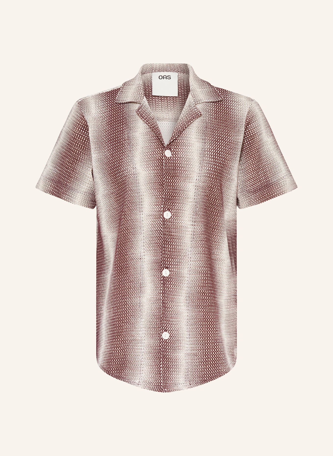 OAS Resorthemd MERLOT ECHO Comfort Fit: CREME / DUNKELBRAUN