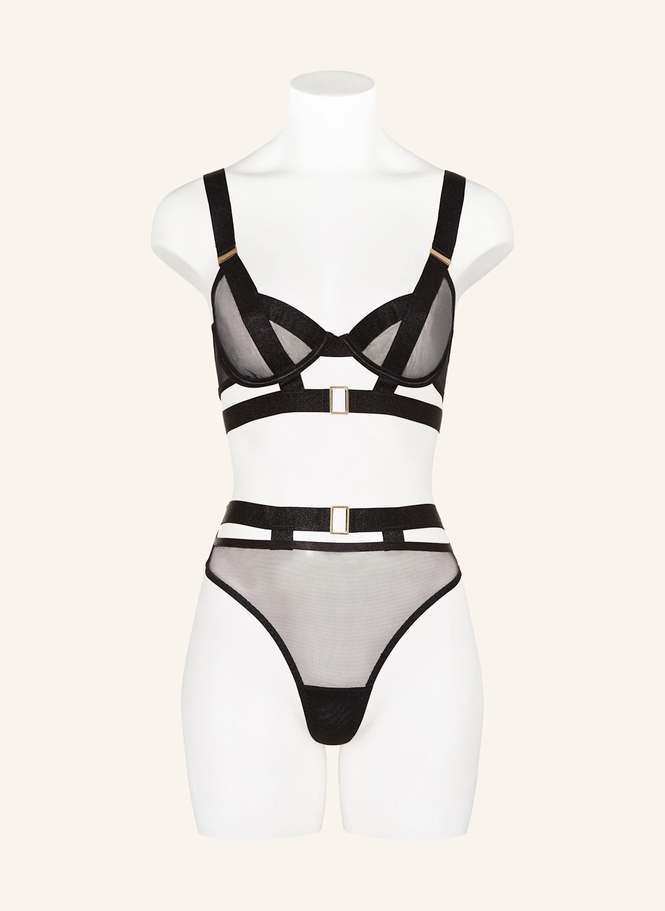 BLUEBELLA Podprsenka s kosticemi TRINITY: ČERNÁ