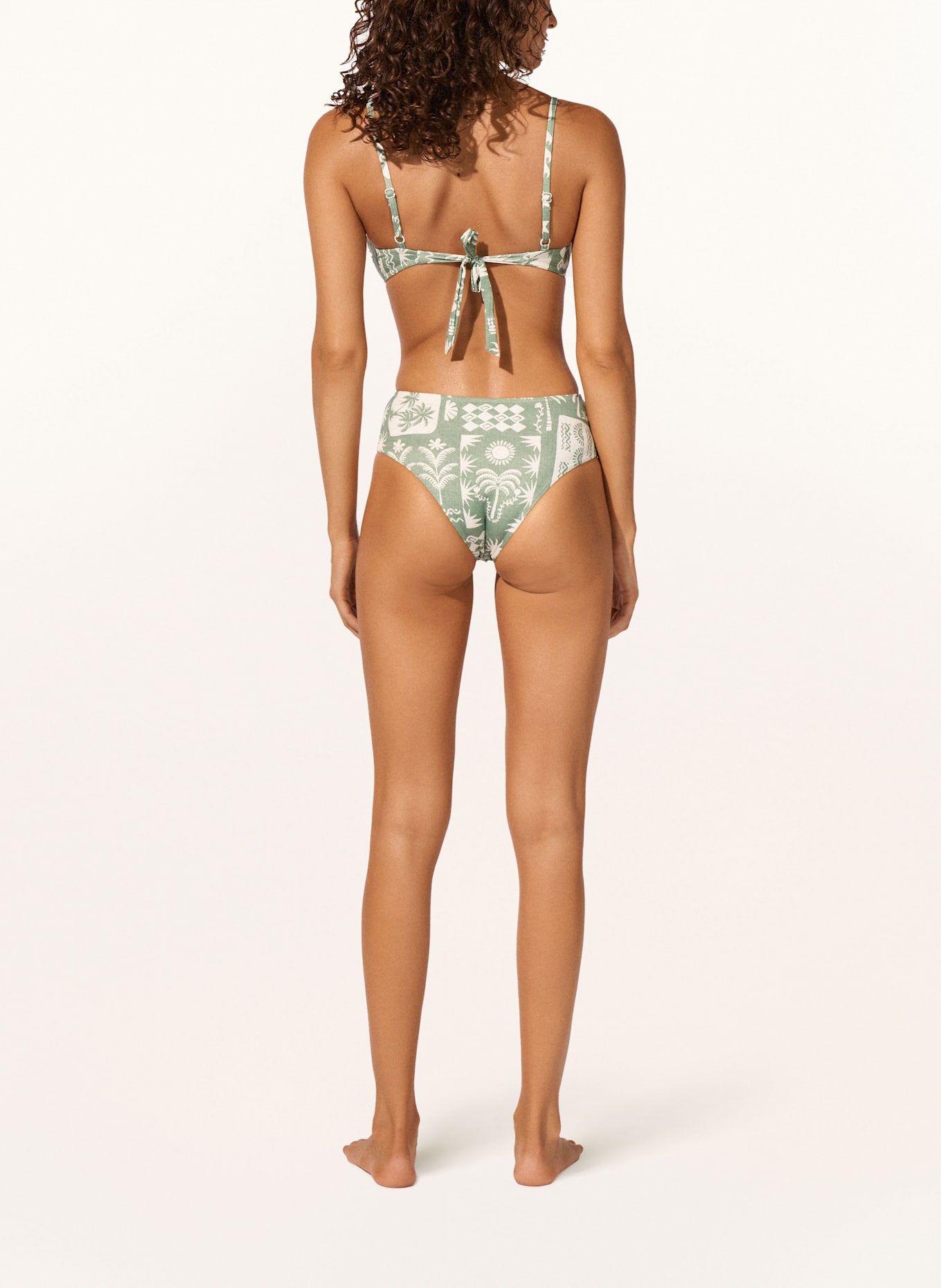 watercult High-Waist-Bikini-Hose RUSTIC MED: HELLGRÜN/ CREME