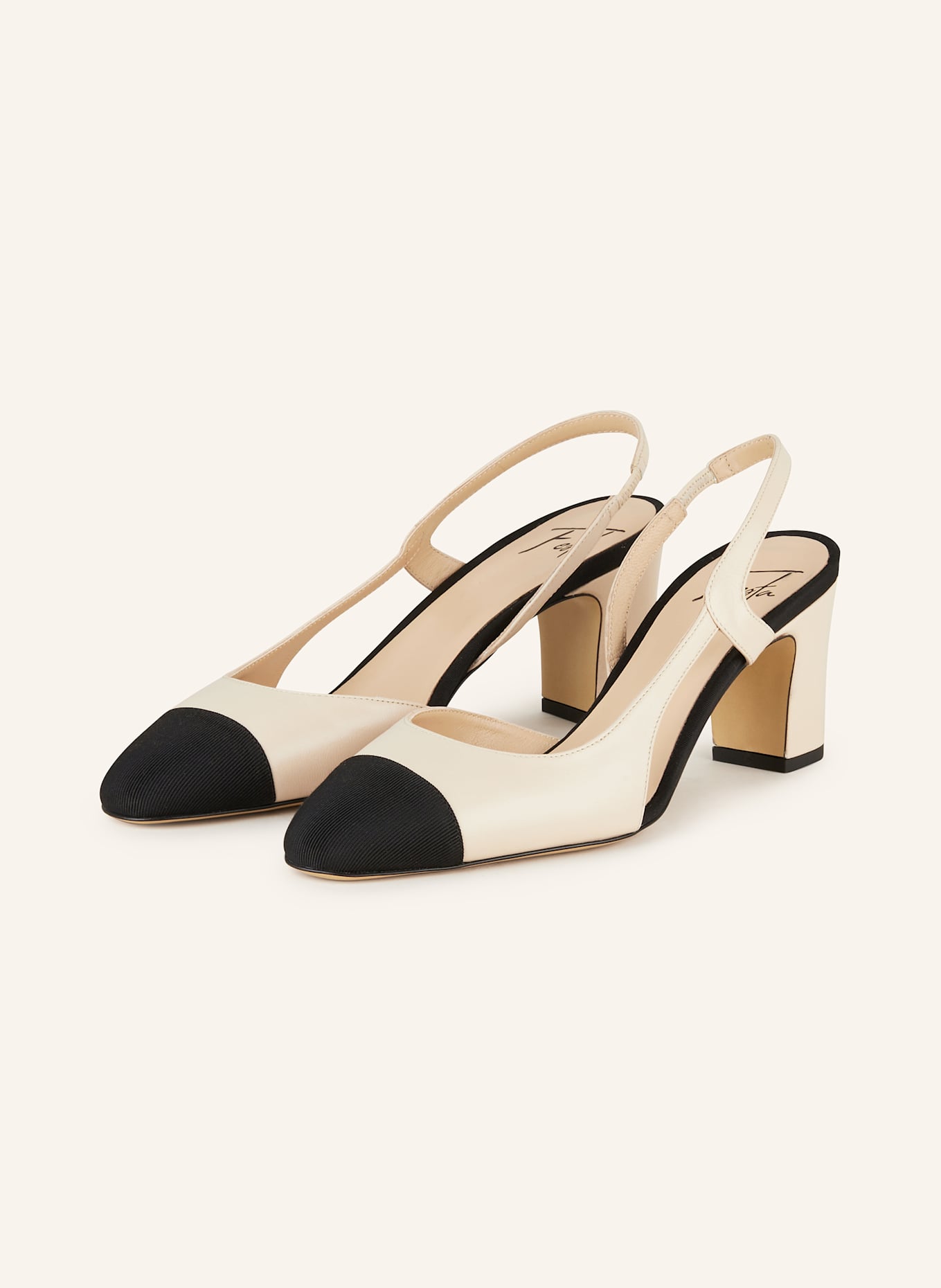 FESTA Slingpumps FICUS: CREME / SCHWARZ