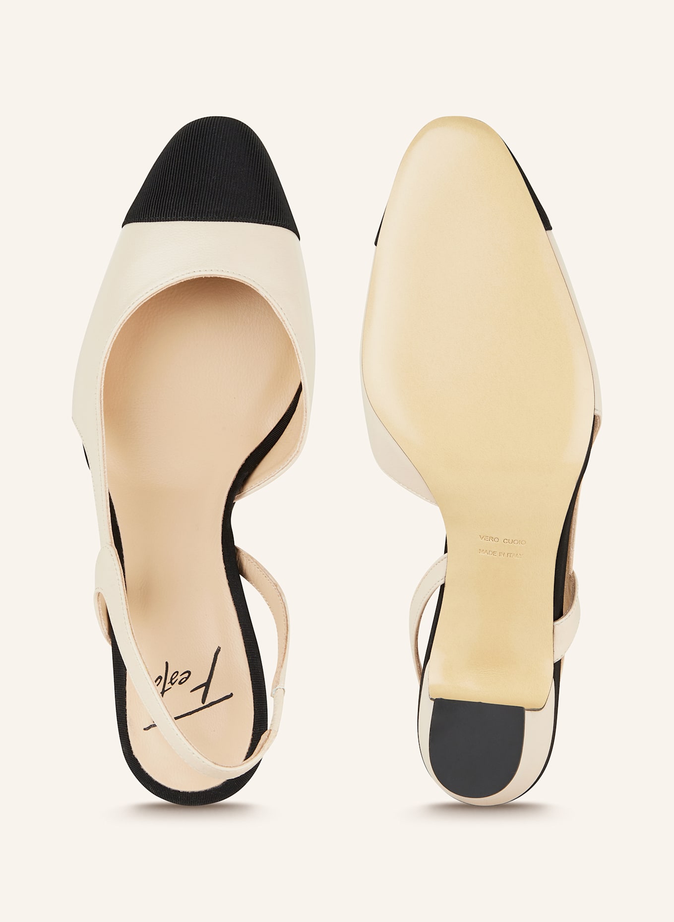 FESTA Slingpumps FICUS: CREME / SCHWARZ