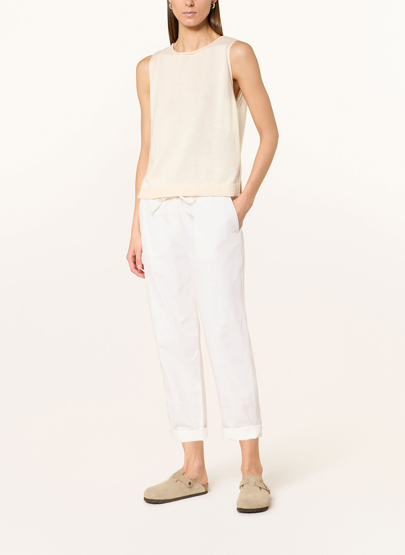 Marc O'Polo Pants in jogger style: ECRU