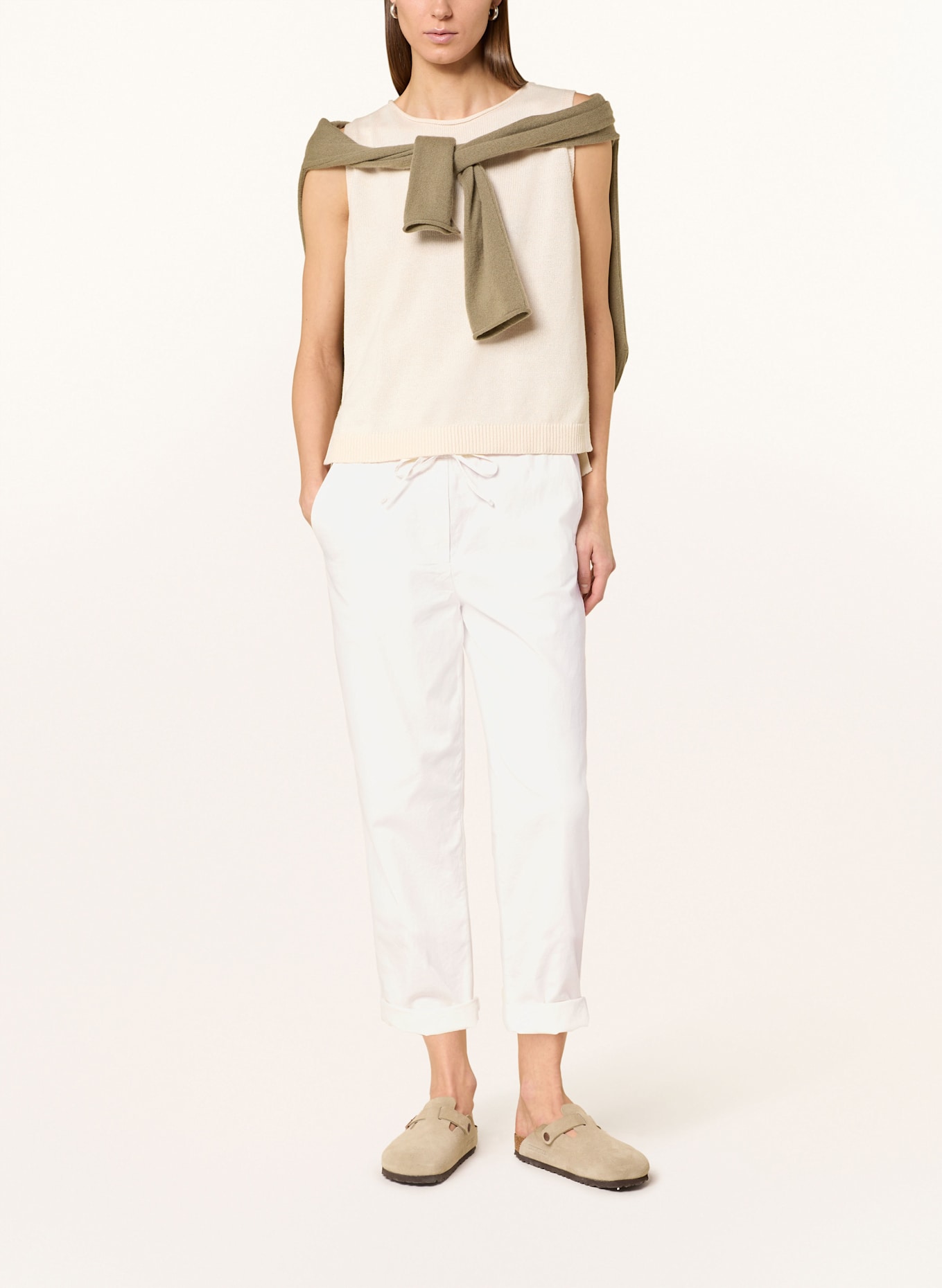 Marc O'Polo Pants in jogger style: ECRU