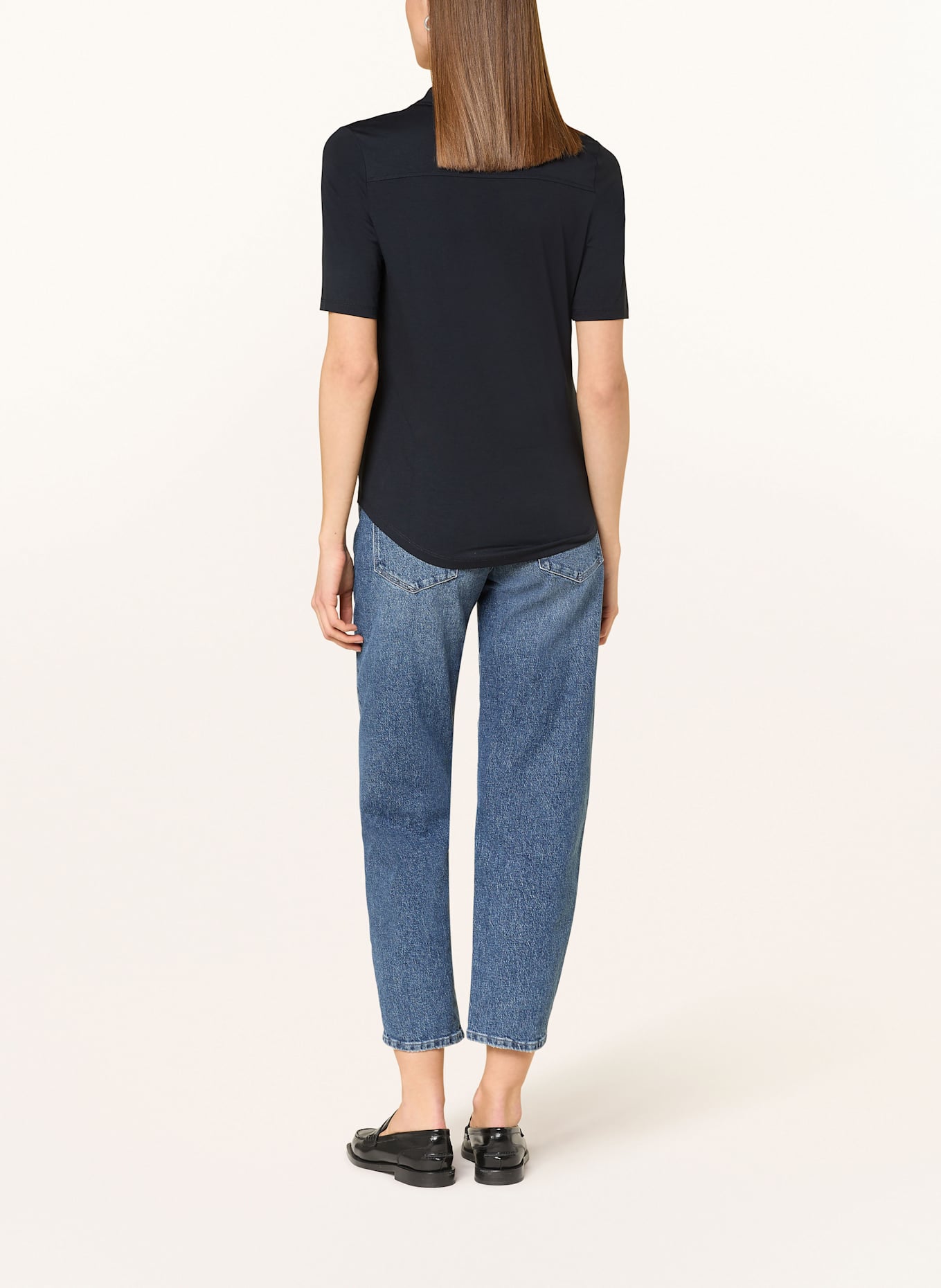 Marc O'Polo Hemdbluse aus Jersey: DUNKELBLAU