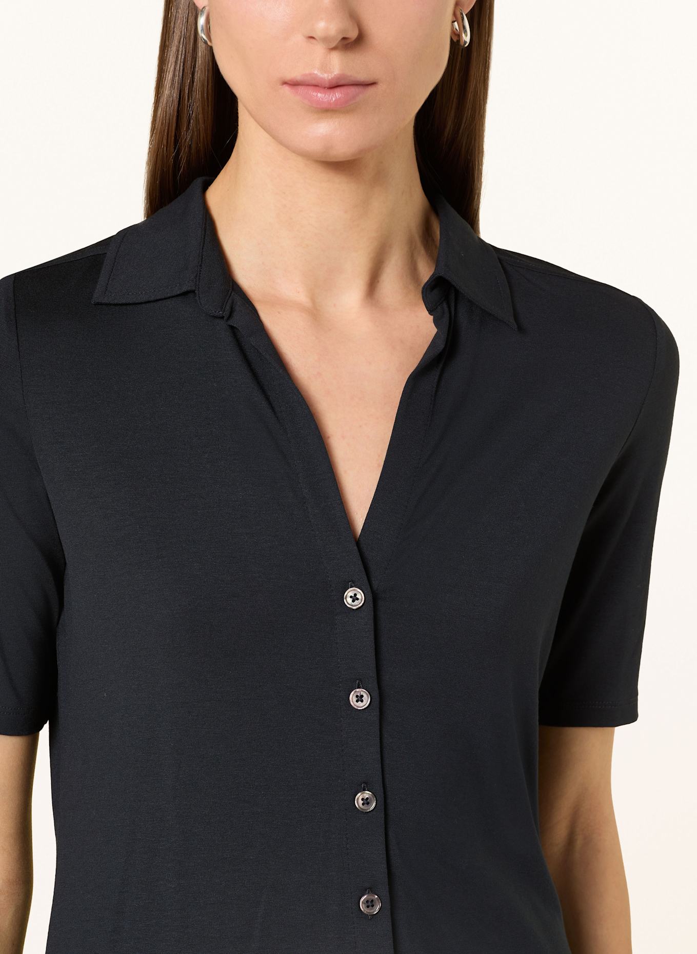 Marc O'Polo Hemdbluse aus Jersey: DUNKELBLAU