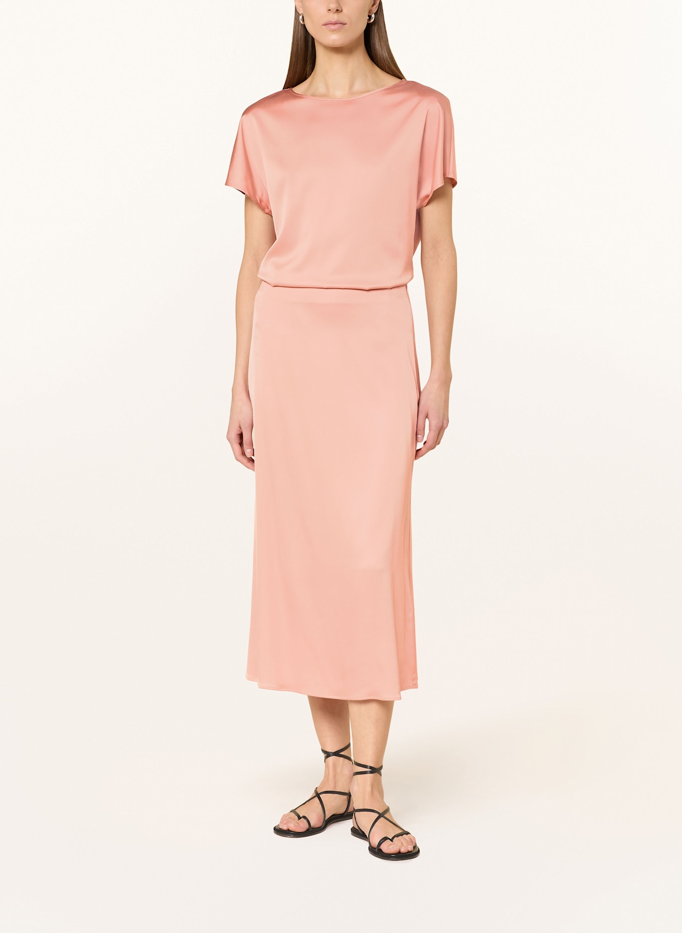 Marc O'Polo Blusenshirt aus Satin: HELLORANGE