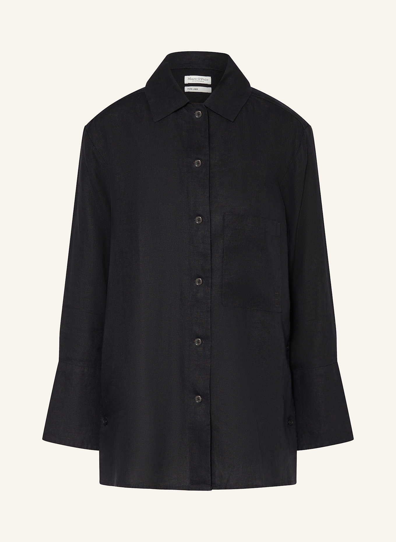 Marc O'Polo Hemdbluse aus Leinen: SCHWARZ