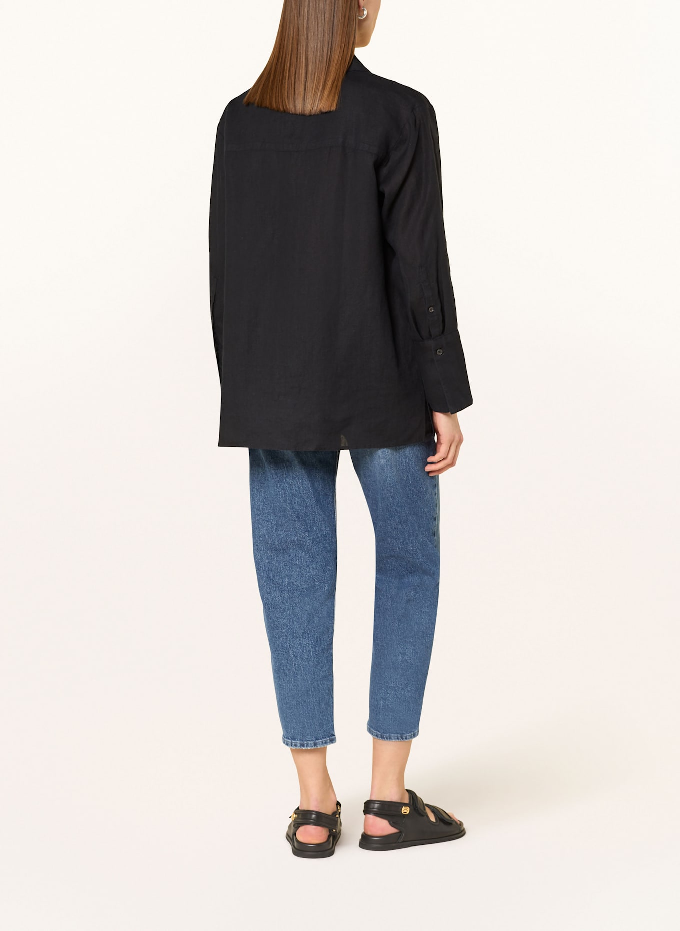 Marc O'Polo Hemdbluse aus Leinen: SCHWARZ