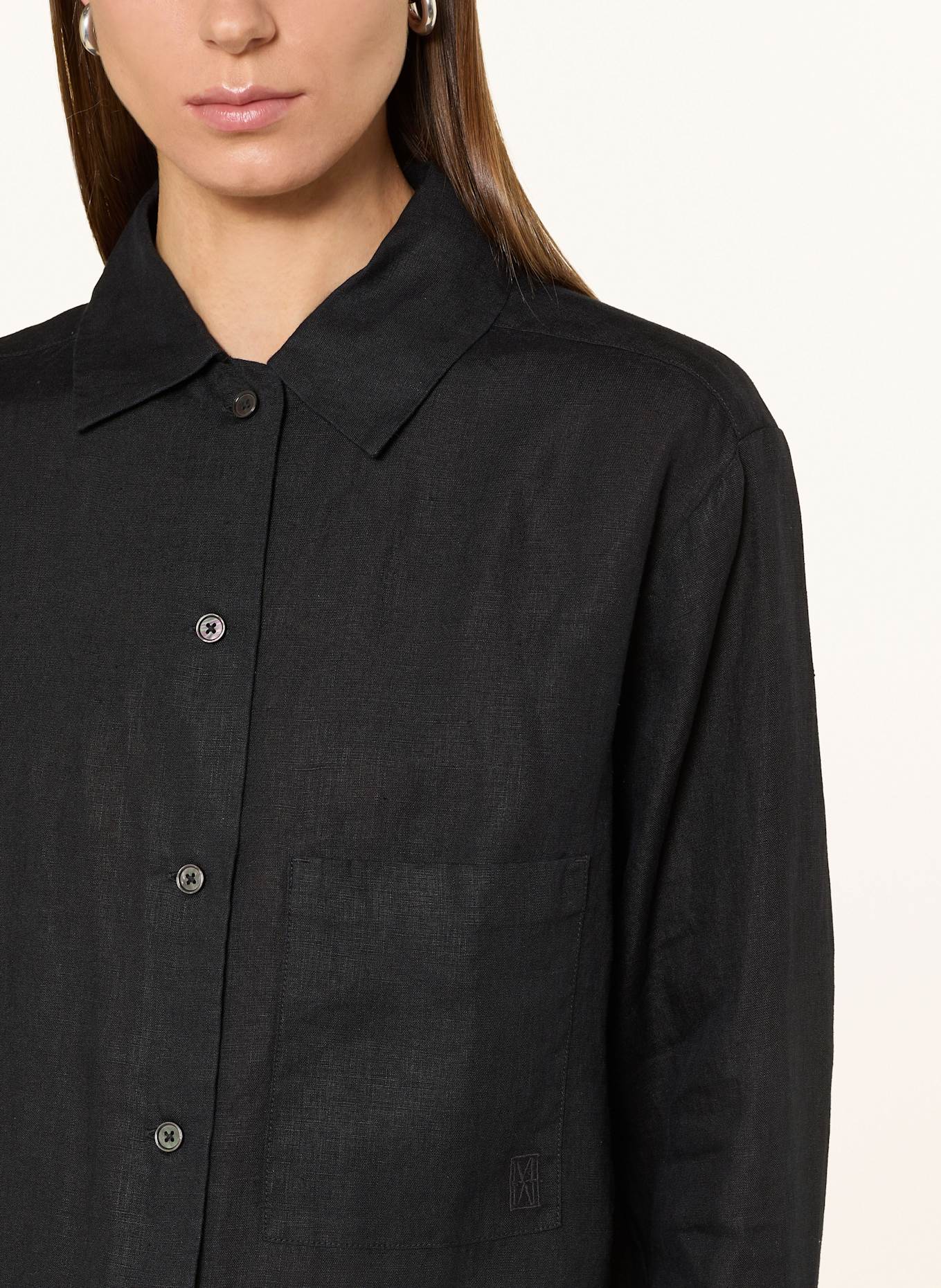Marc O'Polo Hemdbluse aus Leinen: SCHWARZ
