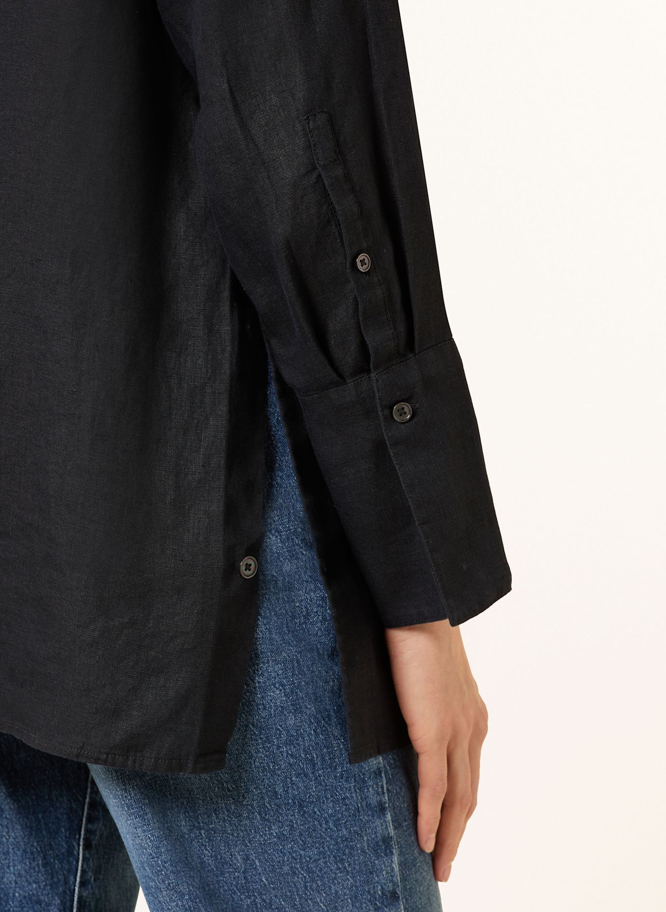 Marc O'Polo Hemdbluse aus Leinen: SCHWARZ
