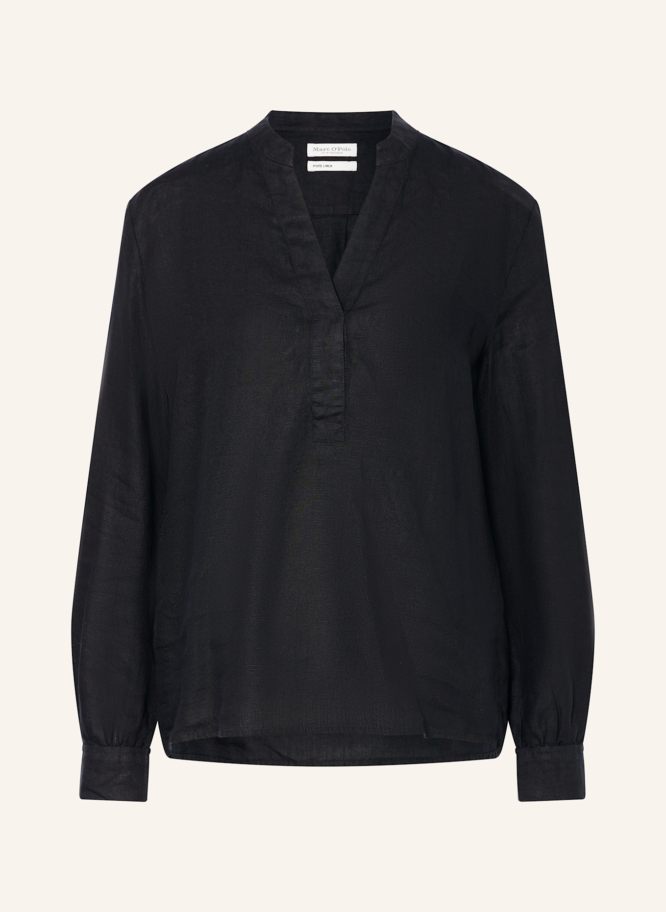 Marc O'Polo Blusenshirt aus Leinen: SCHWARZ
