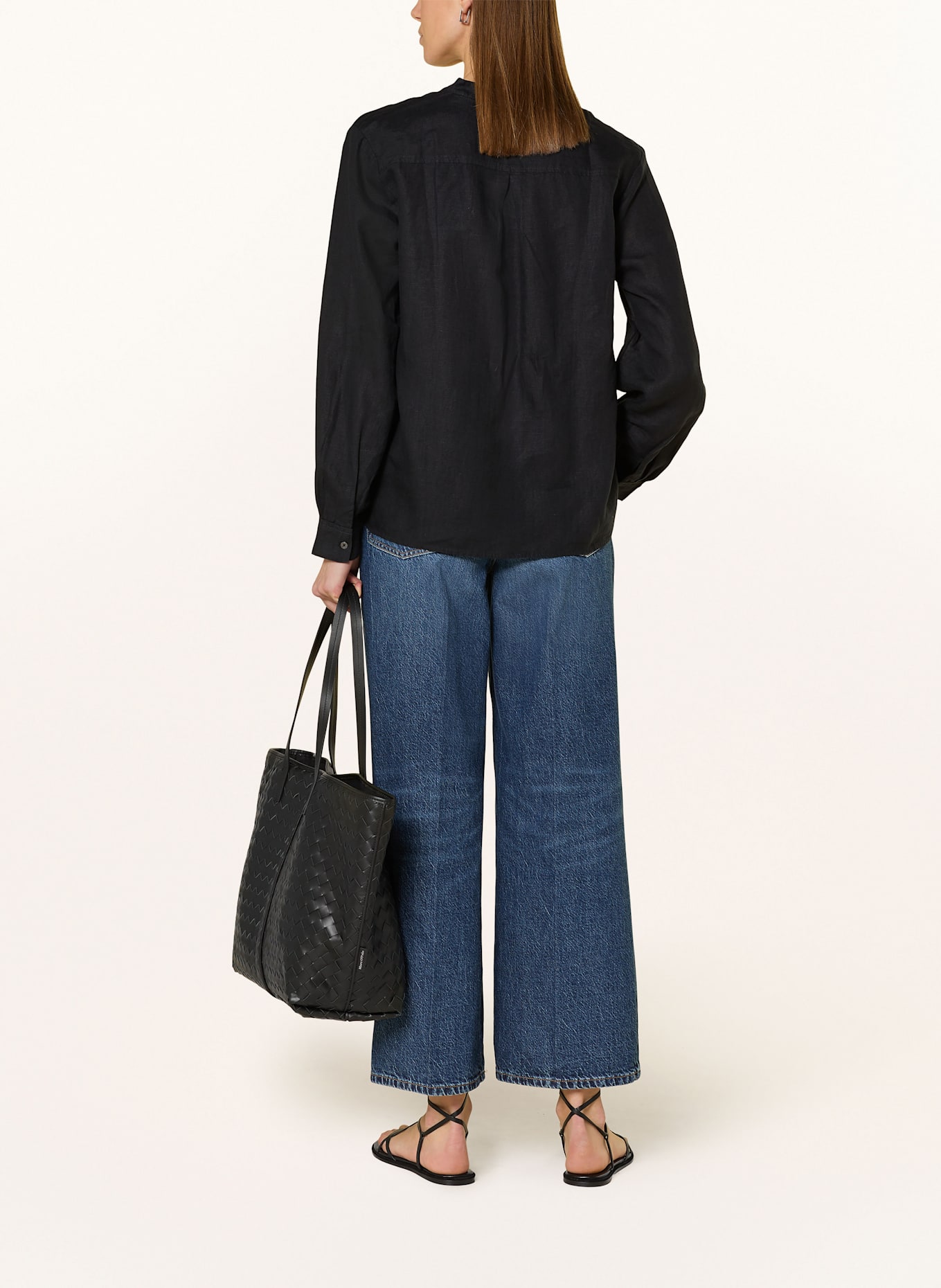 Marc O'Polo Blusenshirt aus Leinen: SCHWARZ