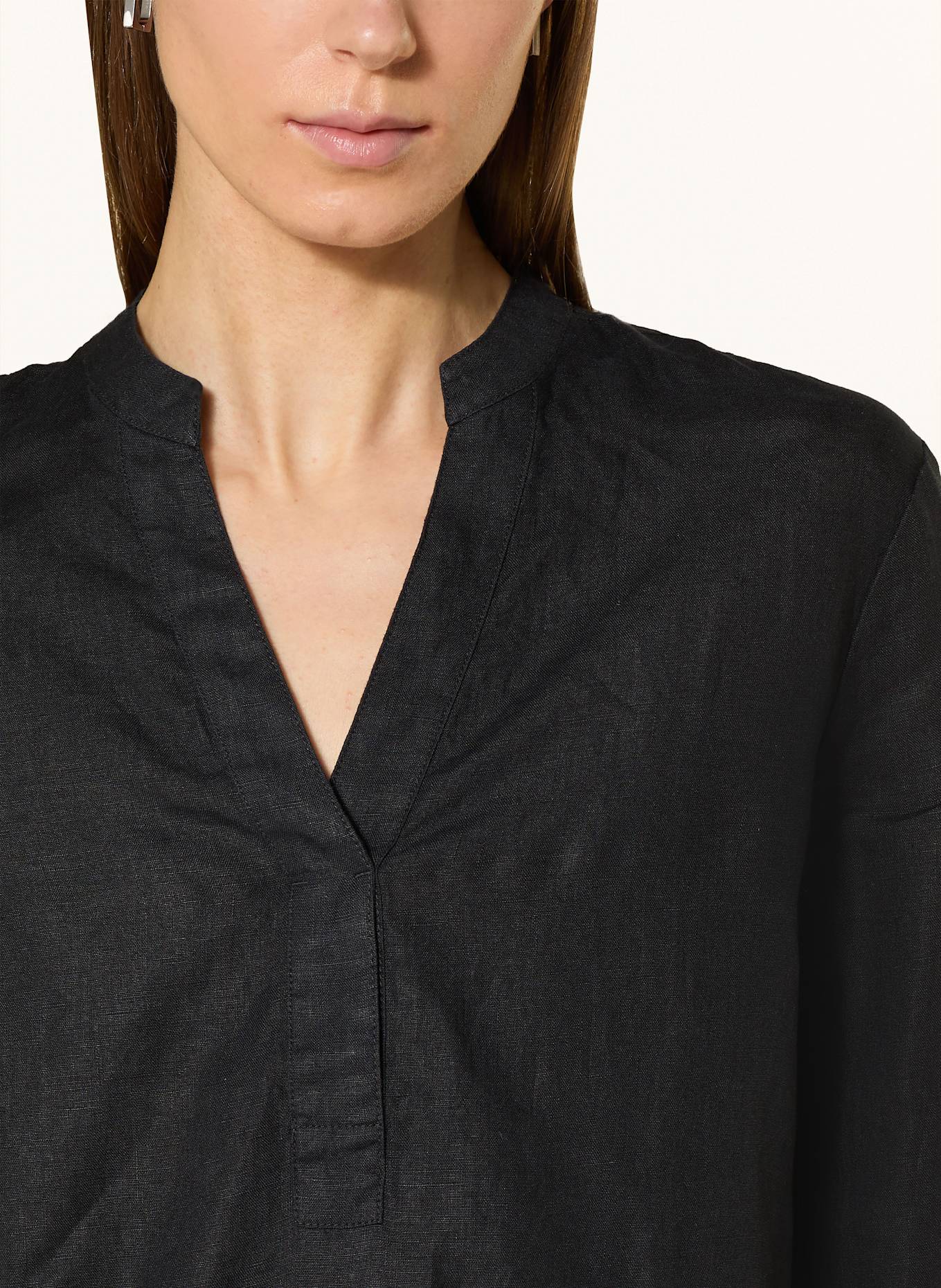 Marc O'Polo Blusenshirt aus Leinen: SCHWARZ