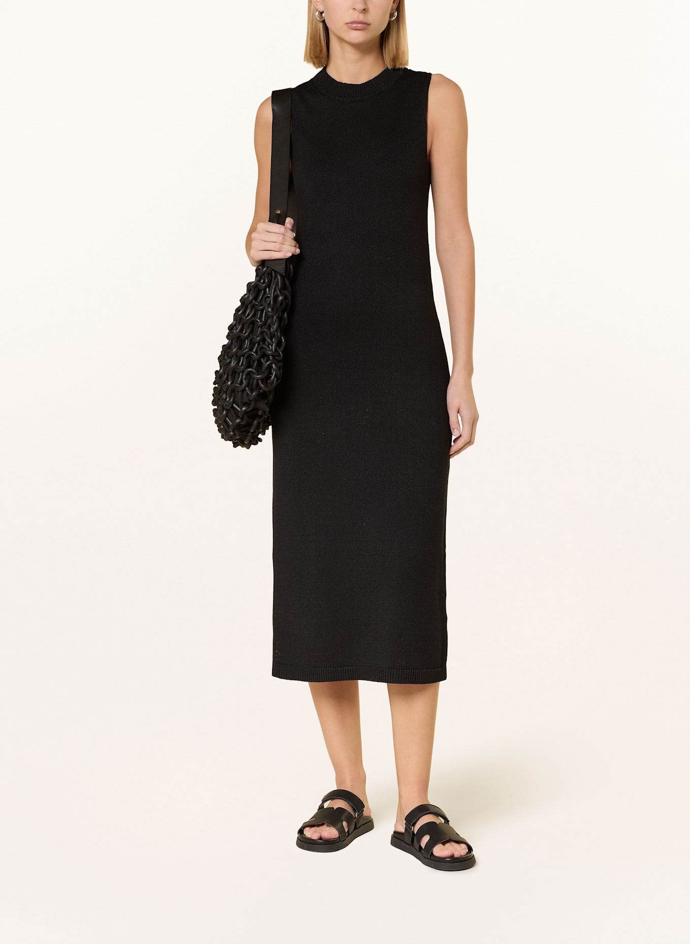 Marc O'Polo Strickkleid mit Leinen, Farbe: SCHWARZ (Bild 2)