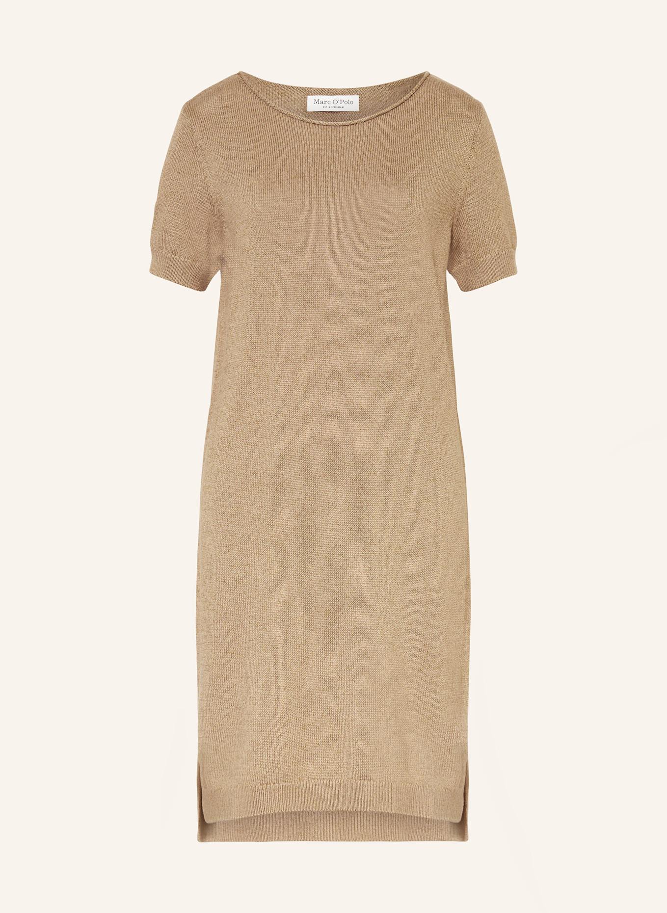 Marc O'Polo Strickkleid mit Leinen: HELLBRAUN