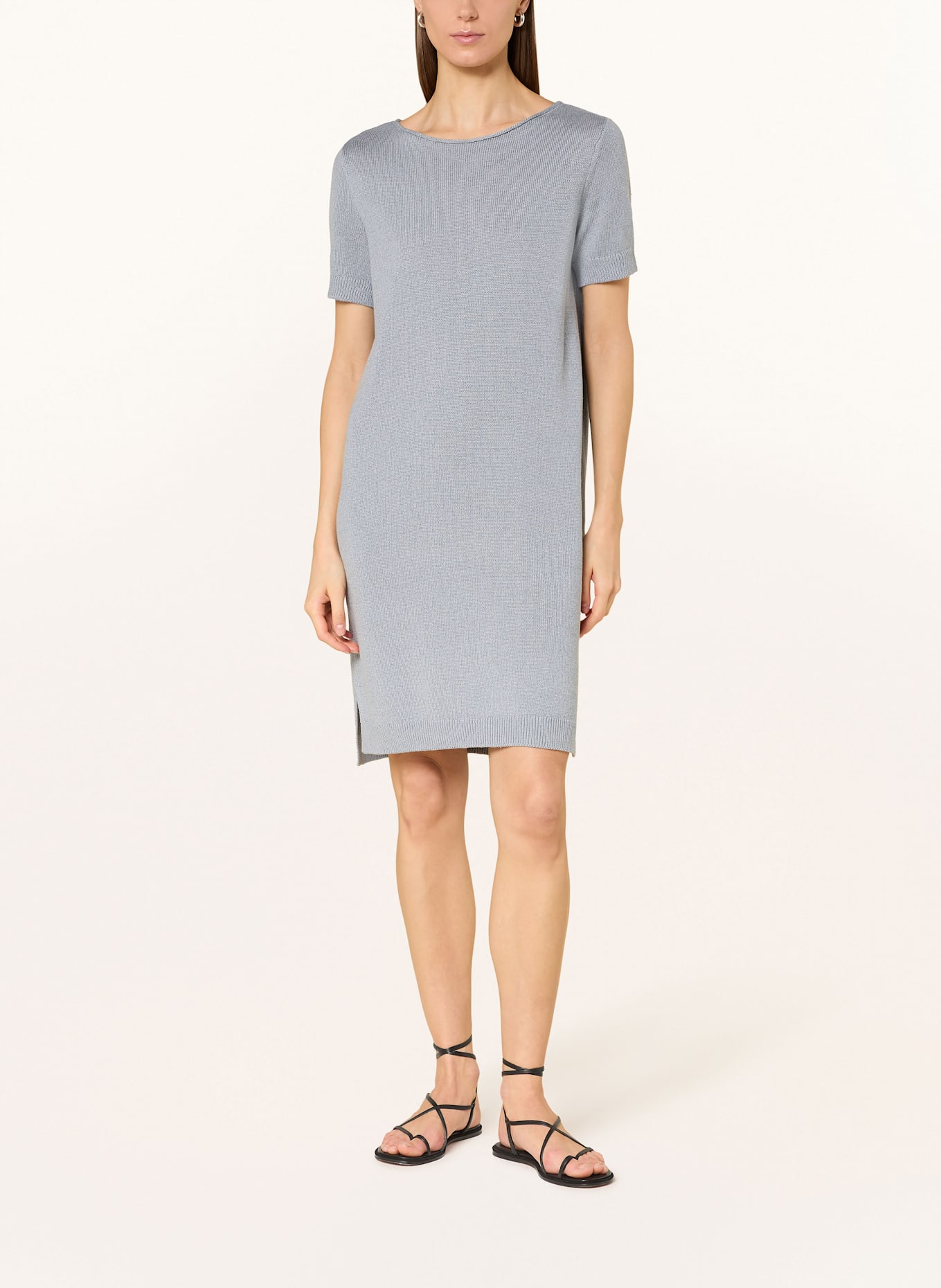 Marc O'Polo Strickkleid mit Leinen: GRAU