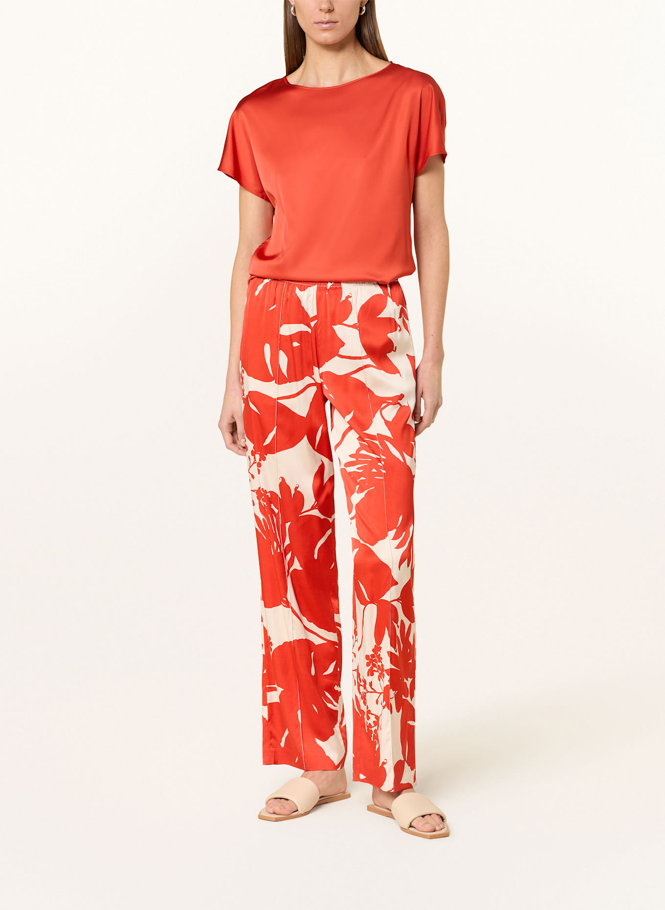 Marc O'Polo Pants in jogger style: ECRU/ ORANGE