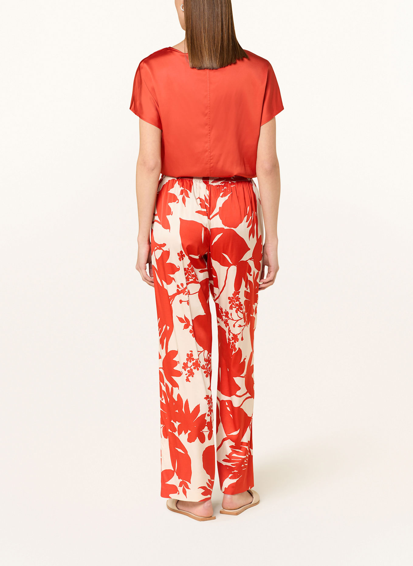 Marc O'Polo Pants in jogger style: ECRU/ ORANGE