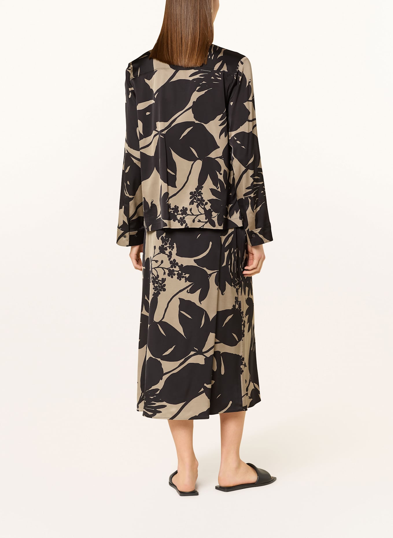 Marc O'Polo Satin skirt: TAUPE / BLACK