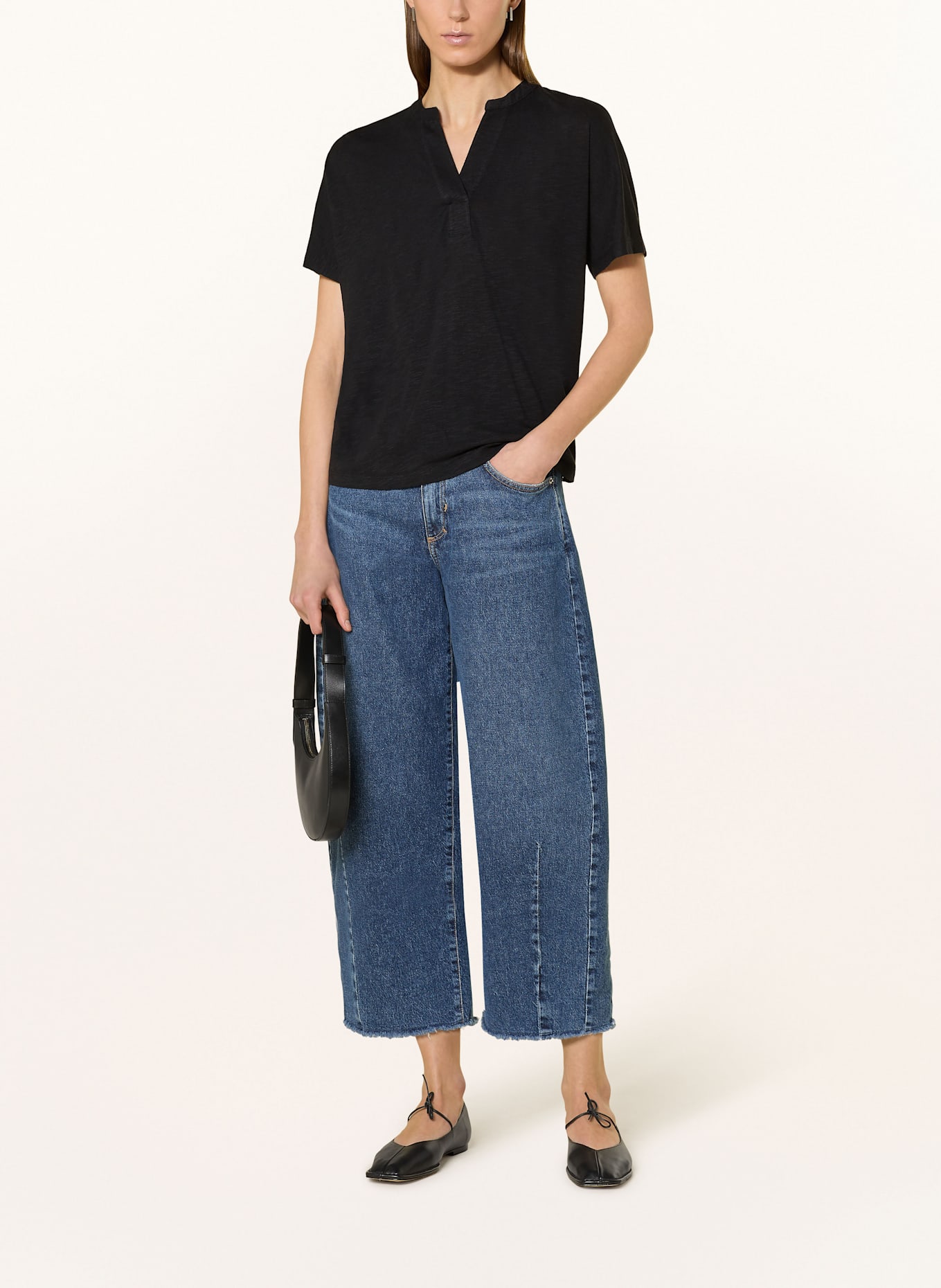 Marc O'Polo Shirt blouse made of jersey: BLACK