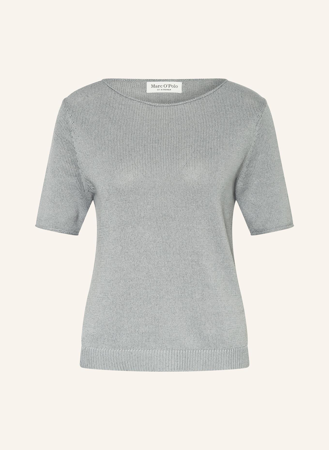 Marc O'Polo Knit shirt with linen: BLUE GRAY